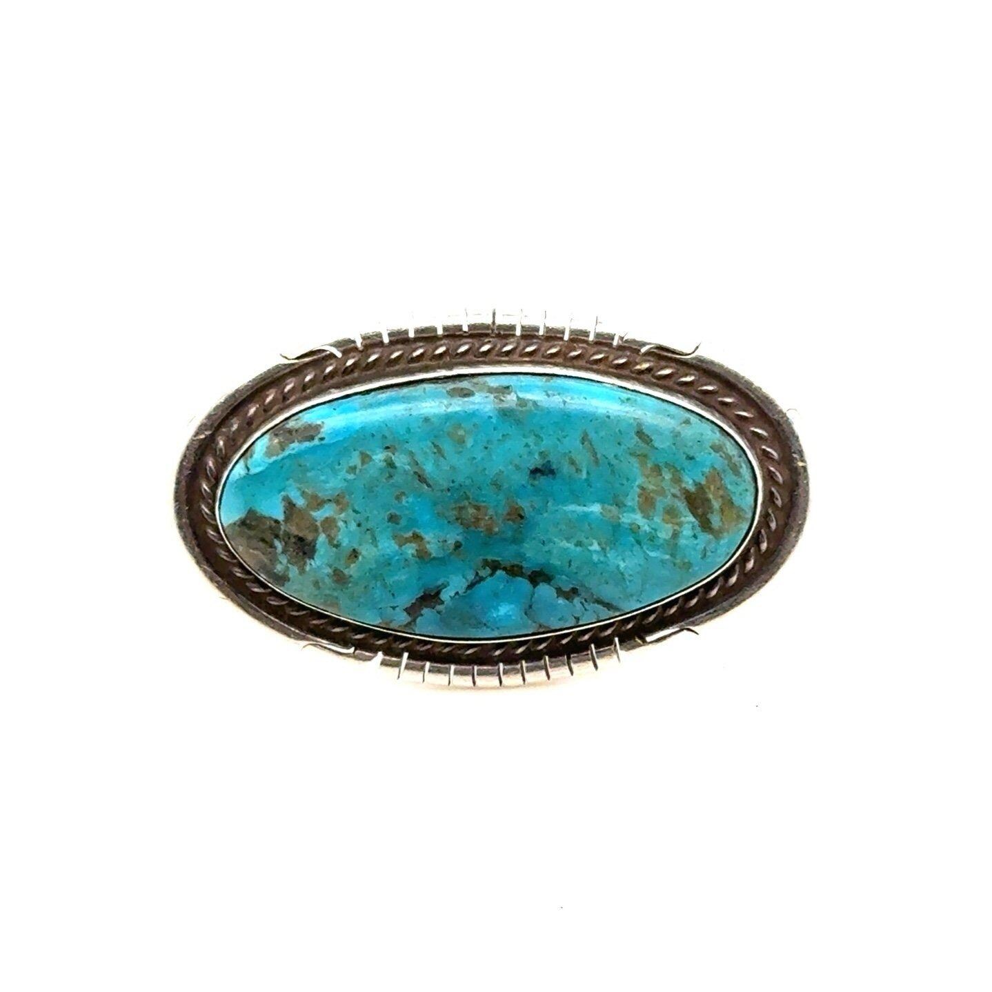 Large Sterling Skeets Turquoise Ring
