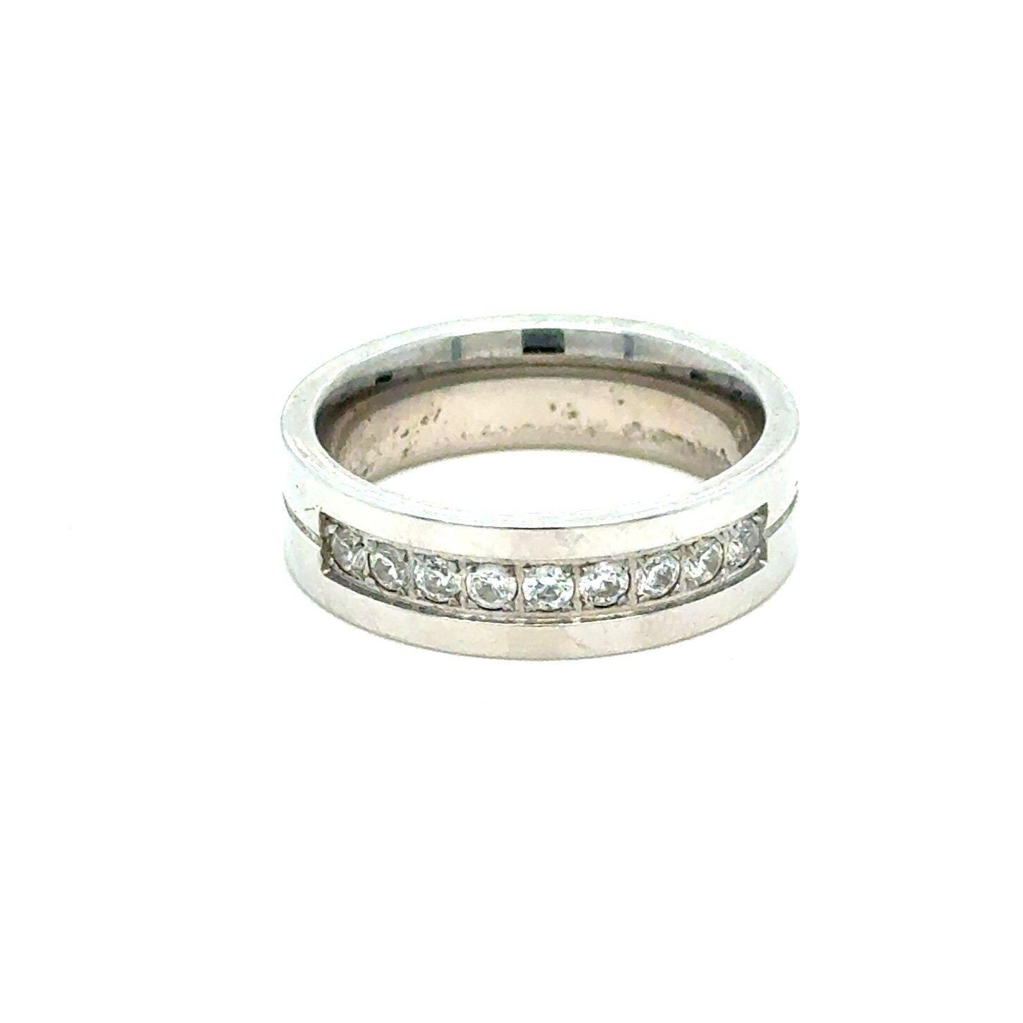 Silver Cz Band Ring