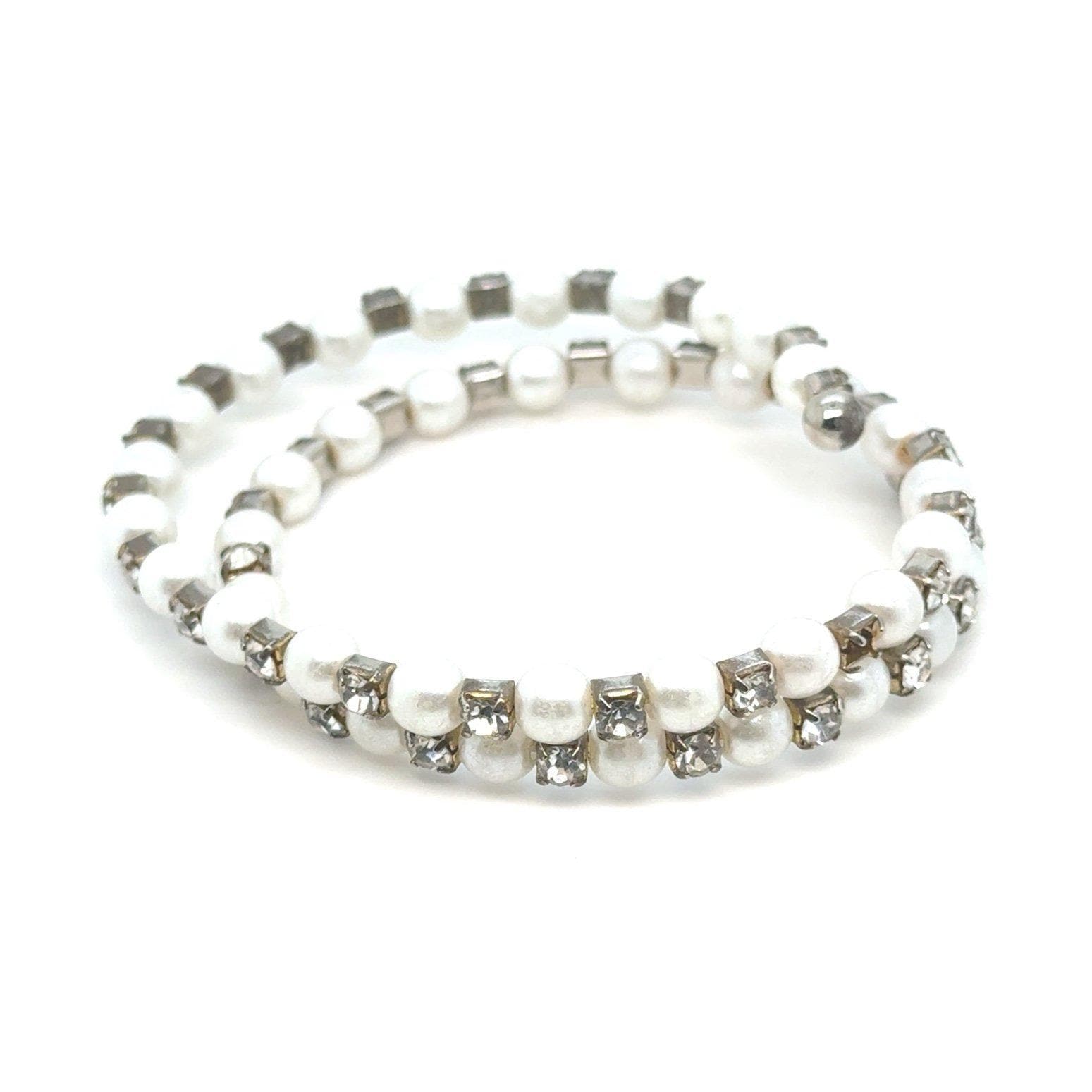 Wrap Pearl/Rhinestones Cuff