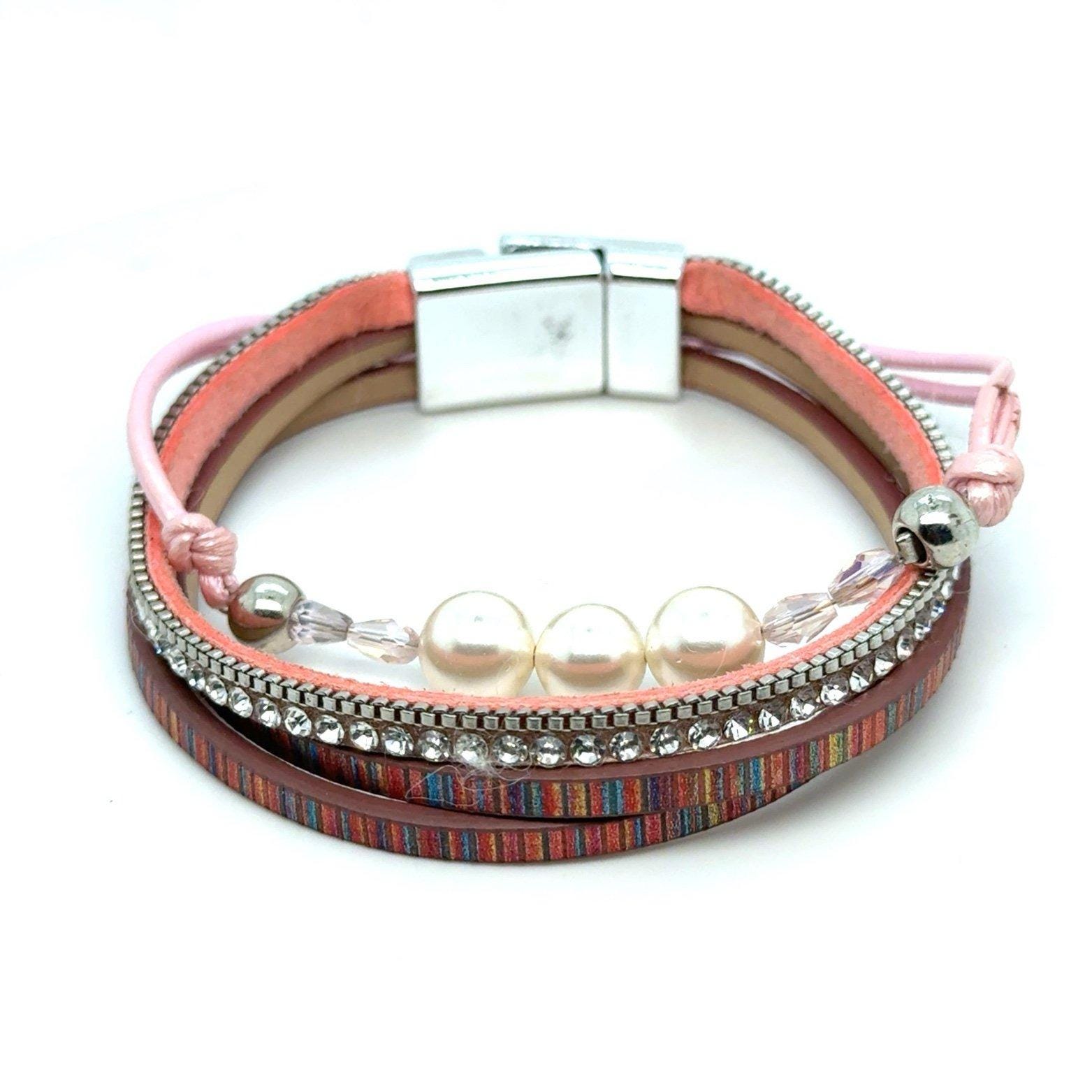 Multi-Strand Magnetic Pink Bracelets