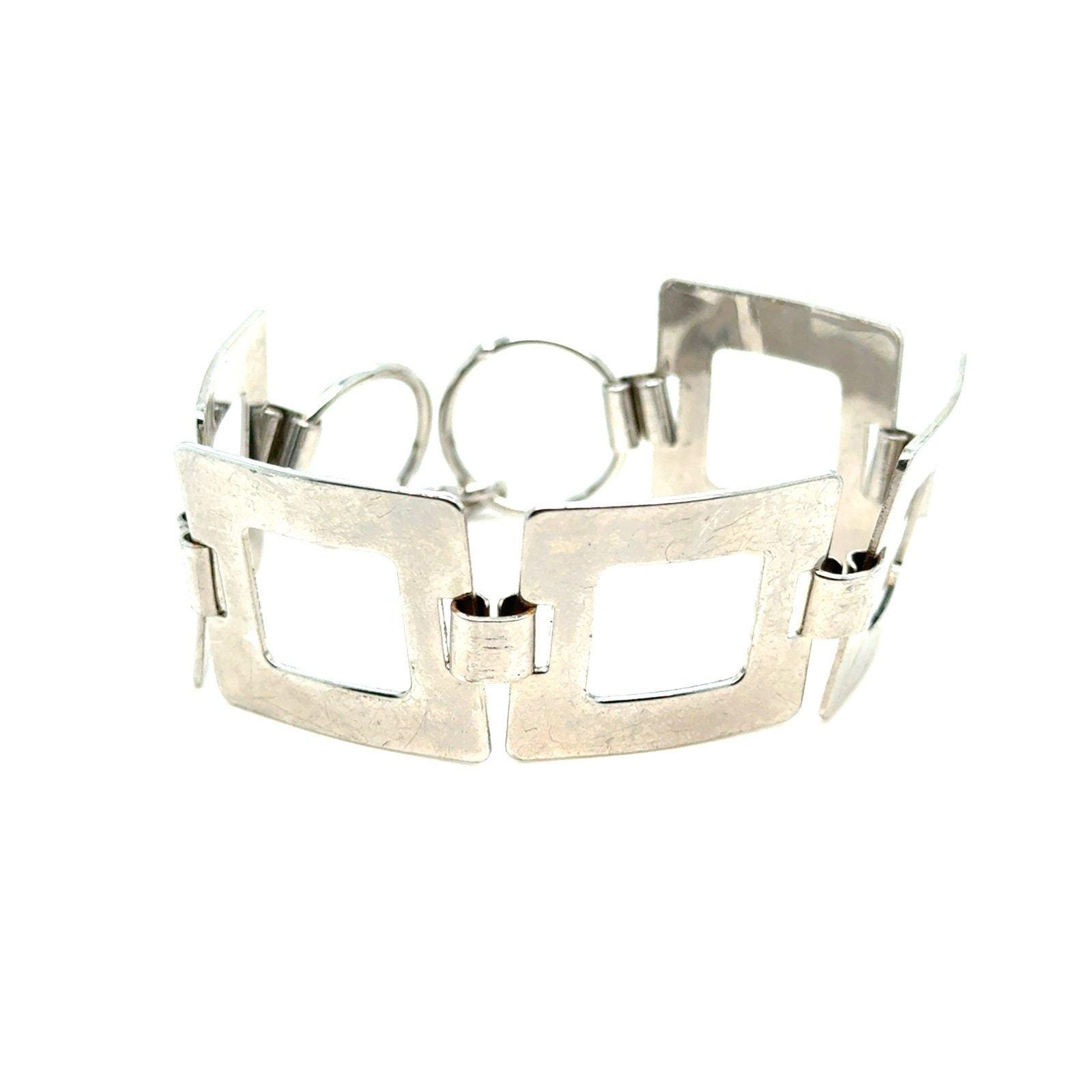Silver Square Link Bracelet