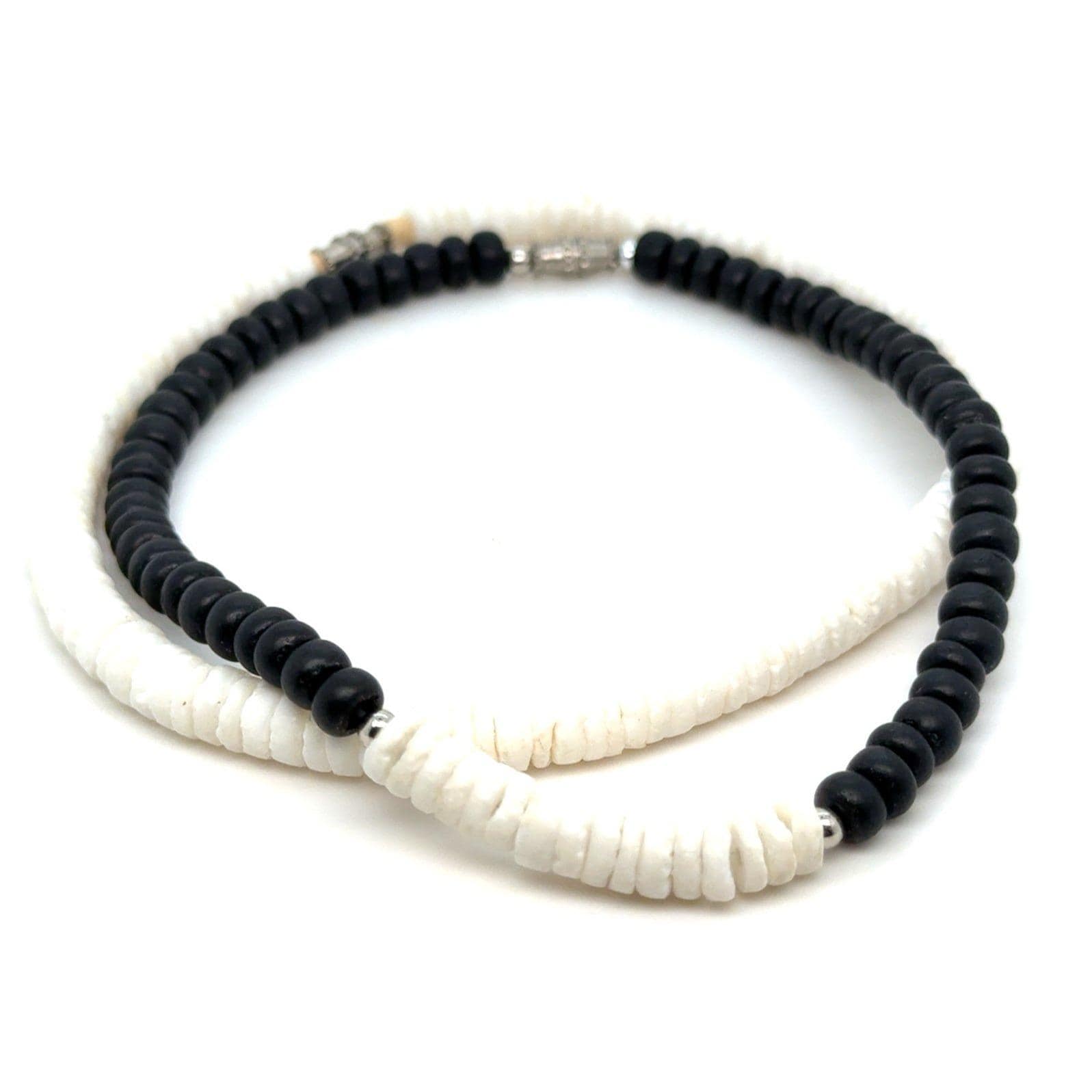 Black & White Beaded Anklet