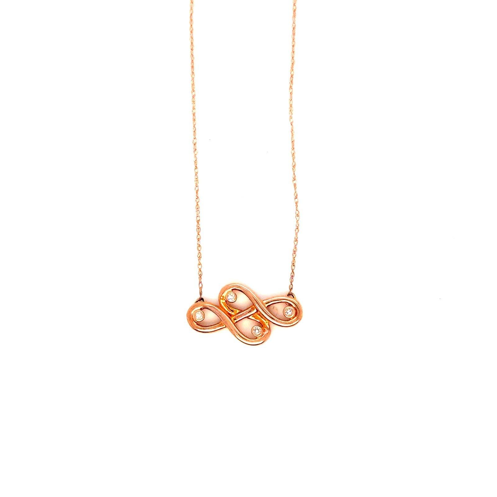 10K Rose Gold Diamond Forever & Ever Necklace