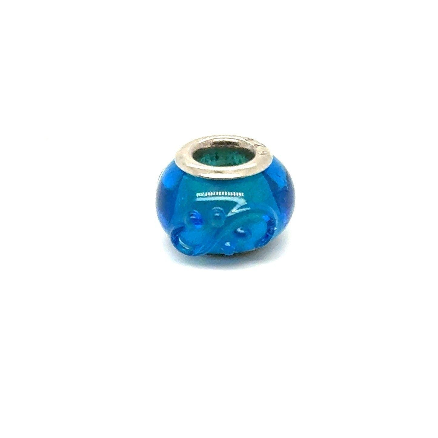 Silver 925 Swirl Dot Murano Glass Charm