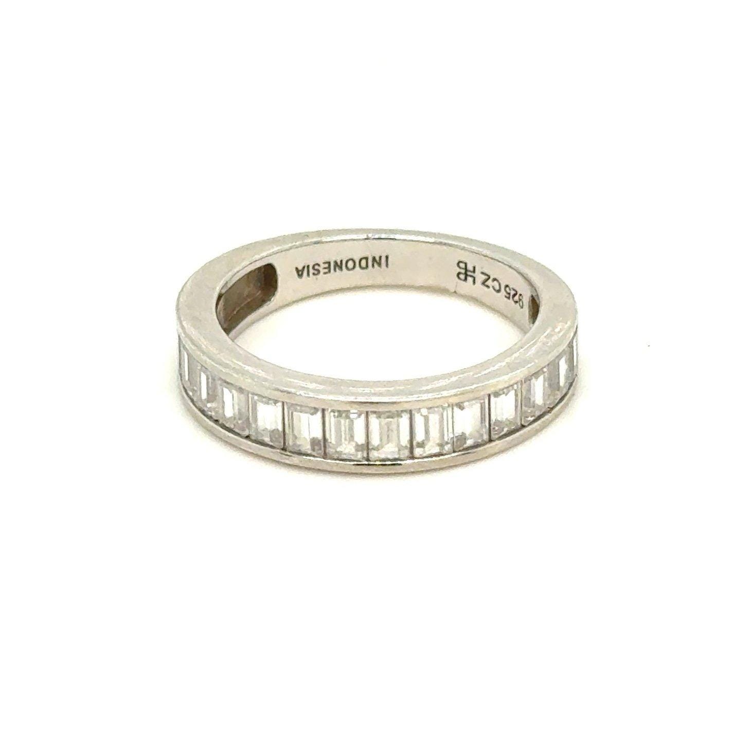 Real 925 Cz Wedding Band Ring