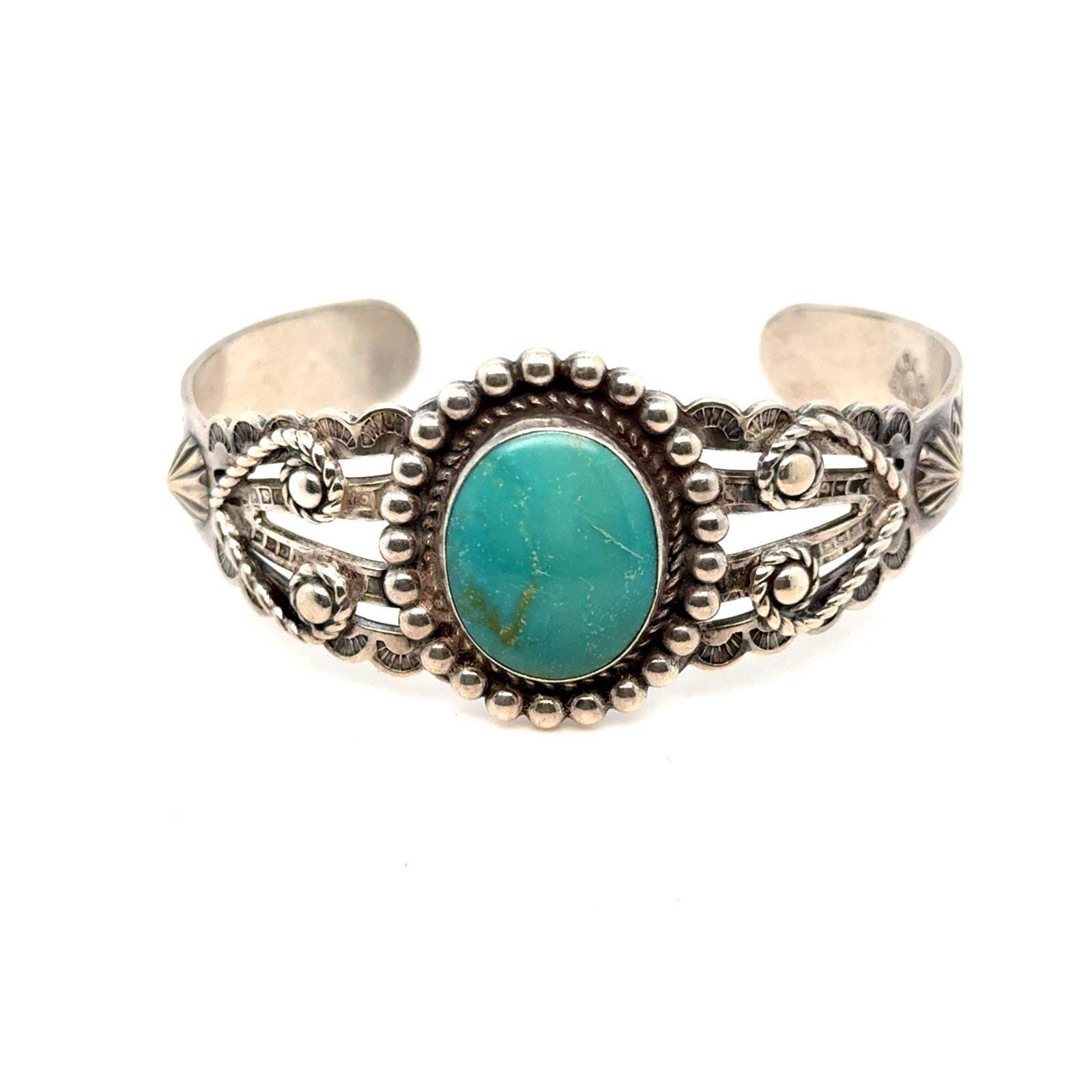 Sterling Silver Bell Turquoise Cuff
