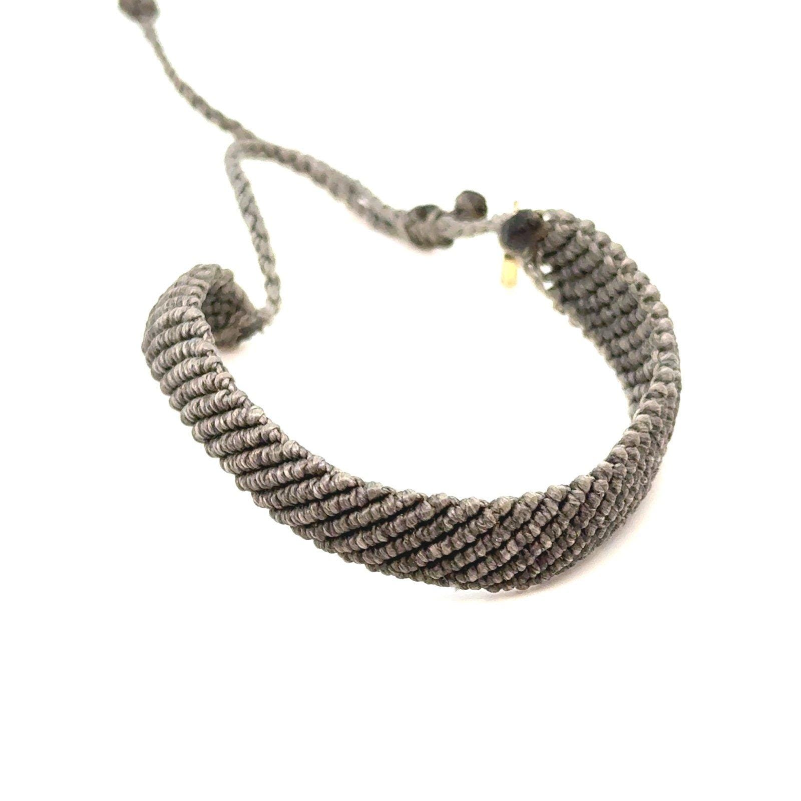 Pura Vida Gray Wide Braid Bracelet