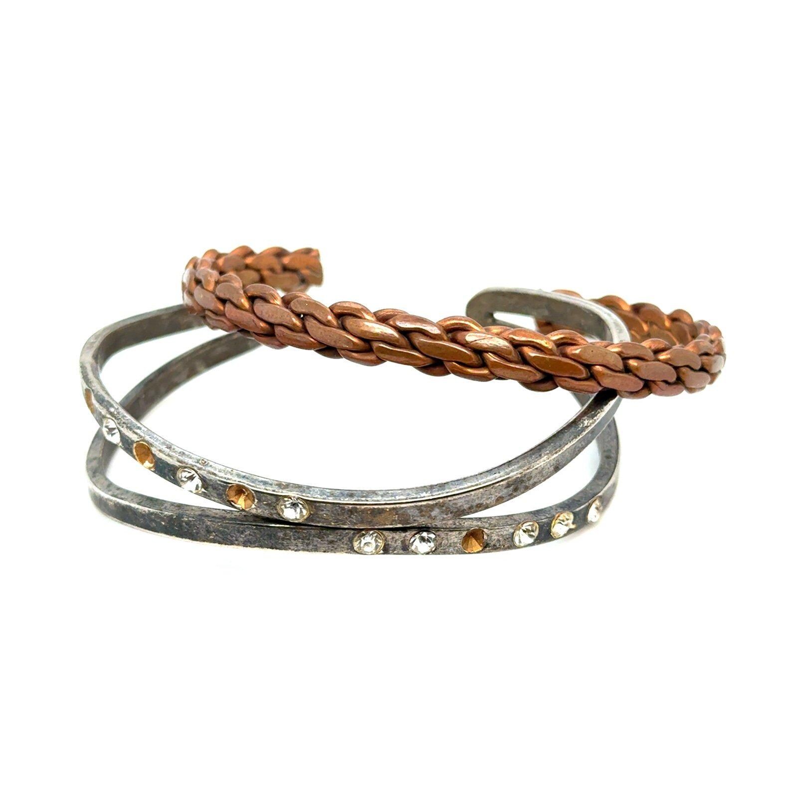 Brown & Rhinestones Cuffs