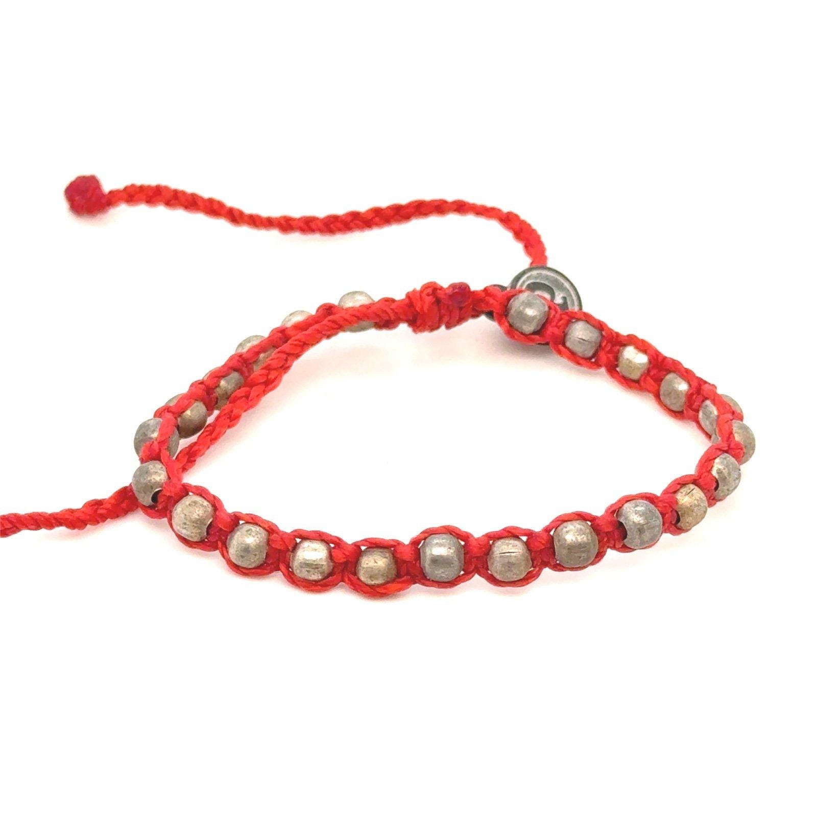 Pura Vida Silver Beads Red Bracelet