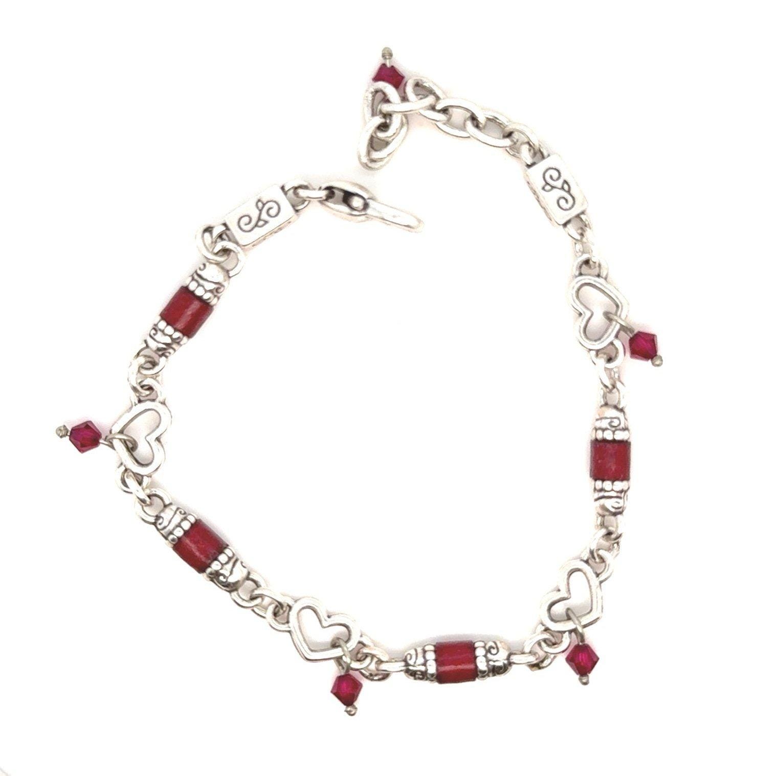 Brighton Red Stone Dangle Charm Bracelet