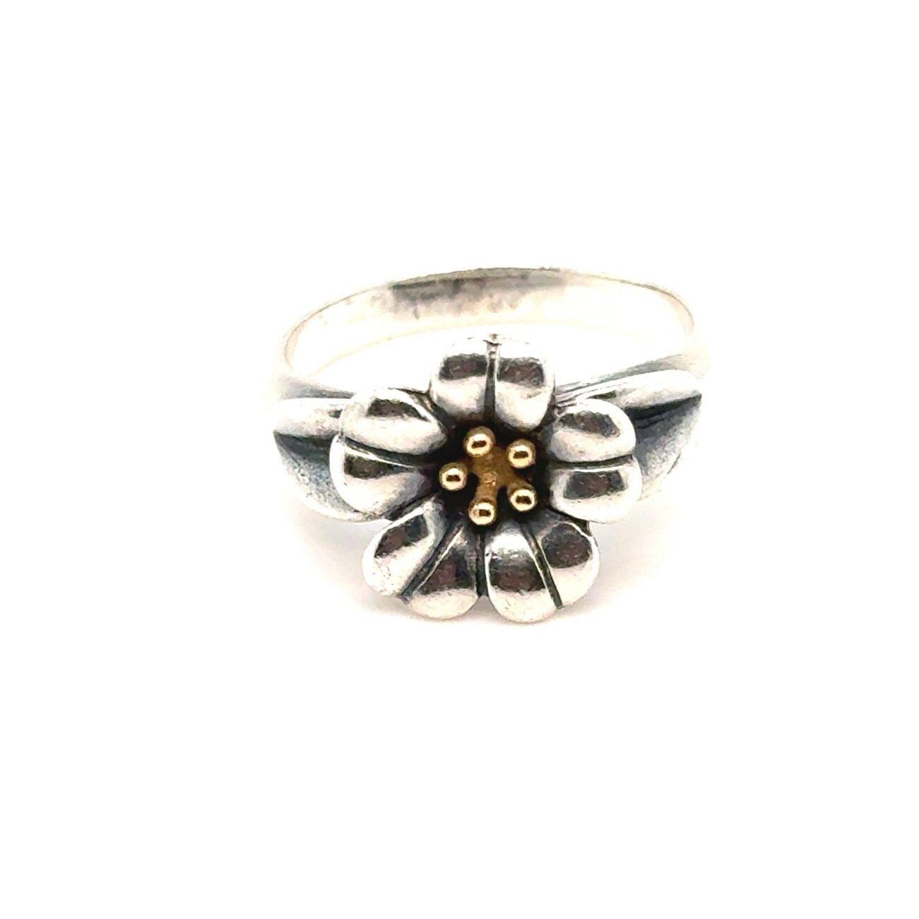 James Avery 925 18K Flower Stud Ring