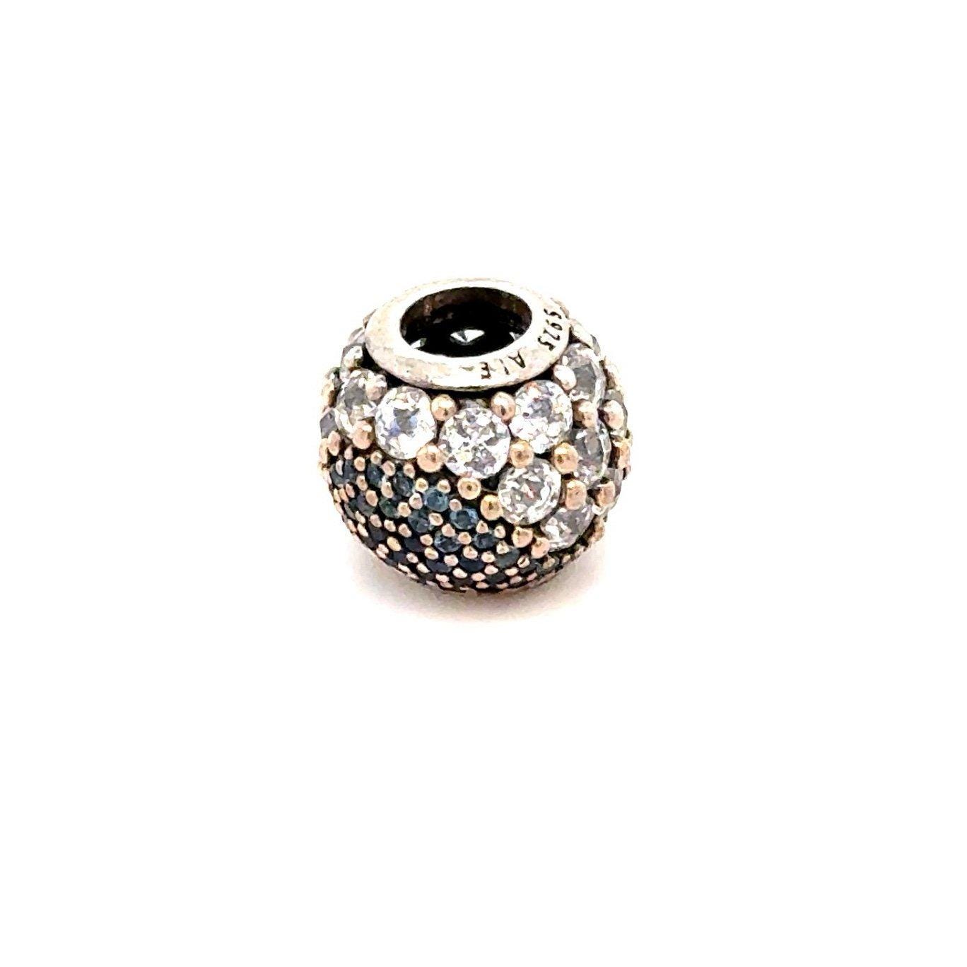 Pandora Pave Blue/White Cz Round Charm