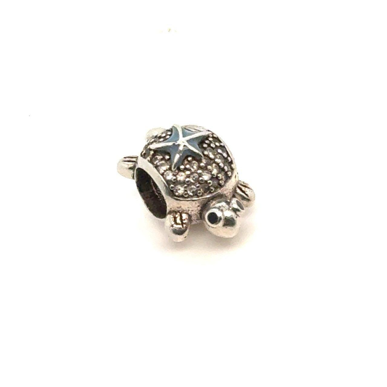 S925 Pave Cz Turtle Charm