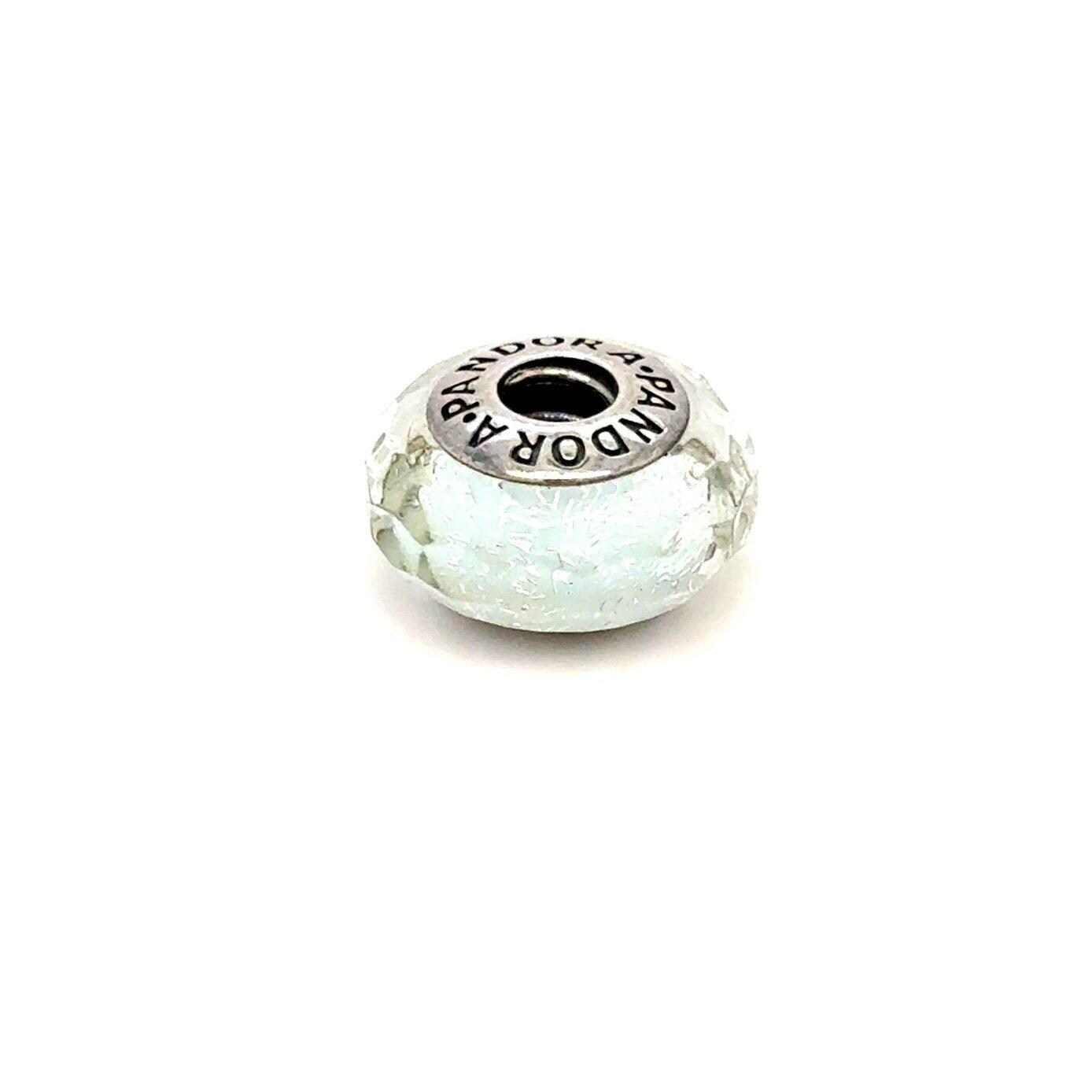 Pandora White Shimmering Fascinating Murano Glass Charm