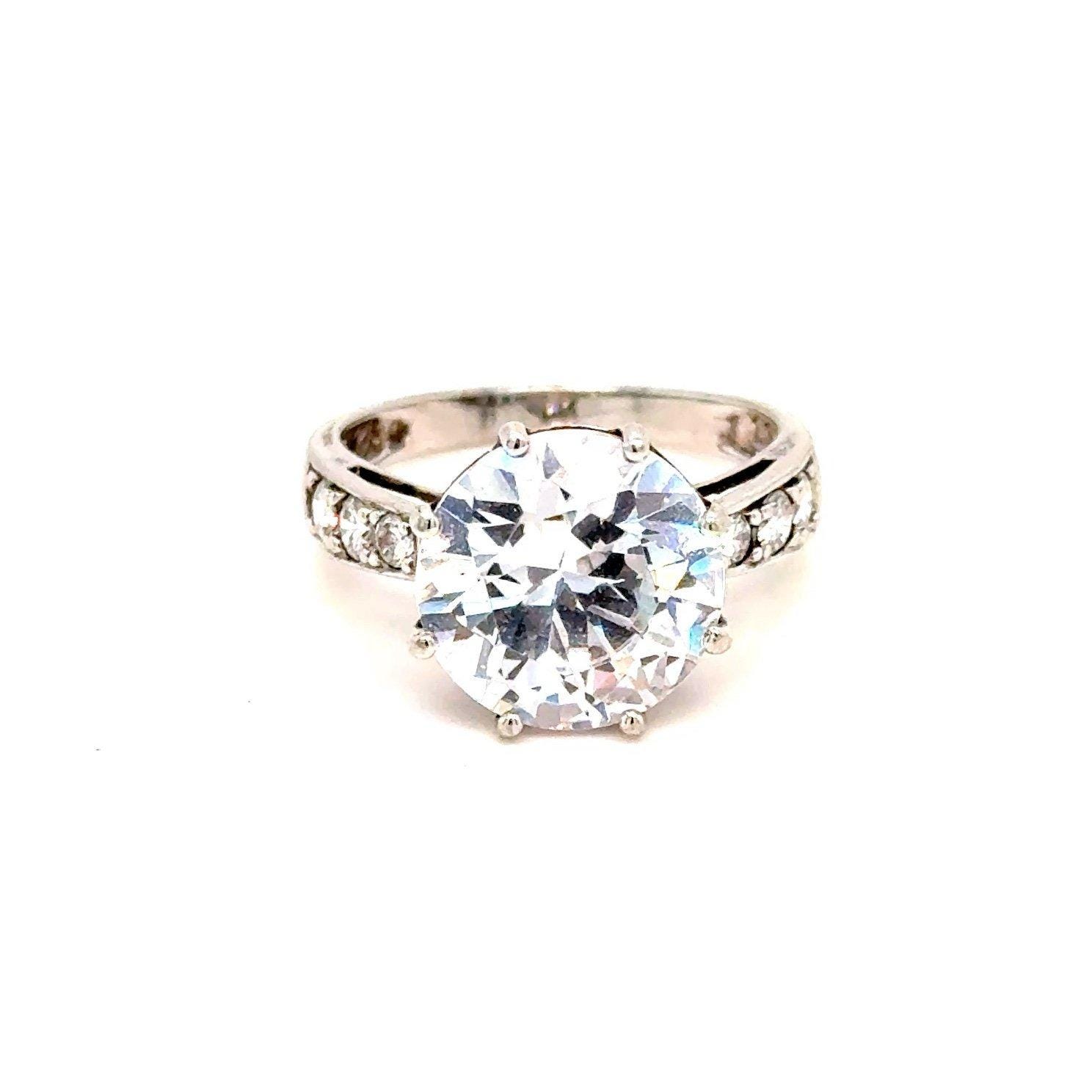 Silver 925 Large Cz (12mm) Ring