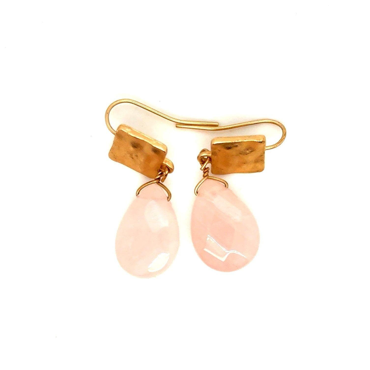 Pink Quartz Dangle Earirngs