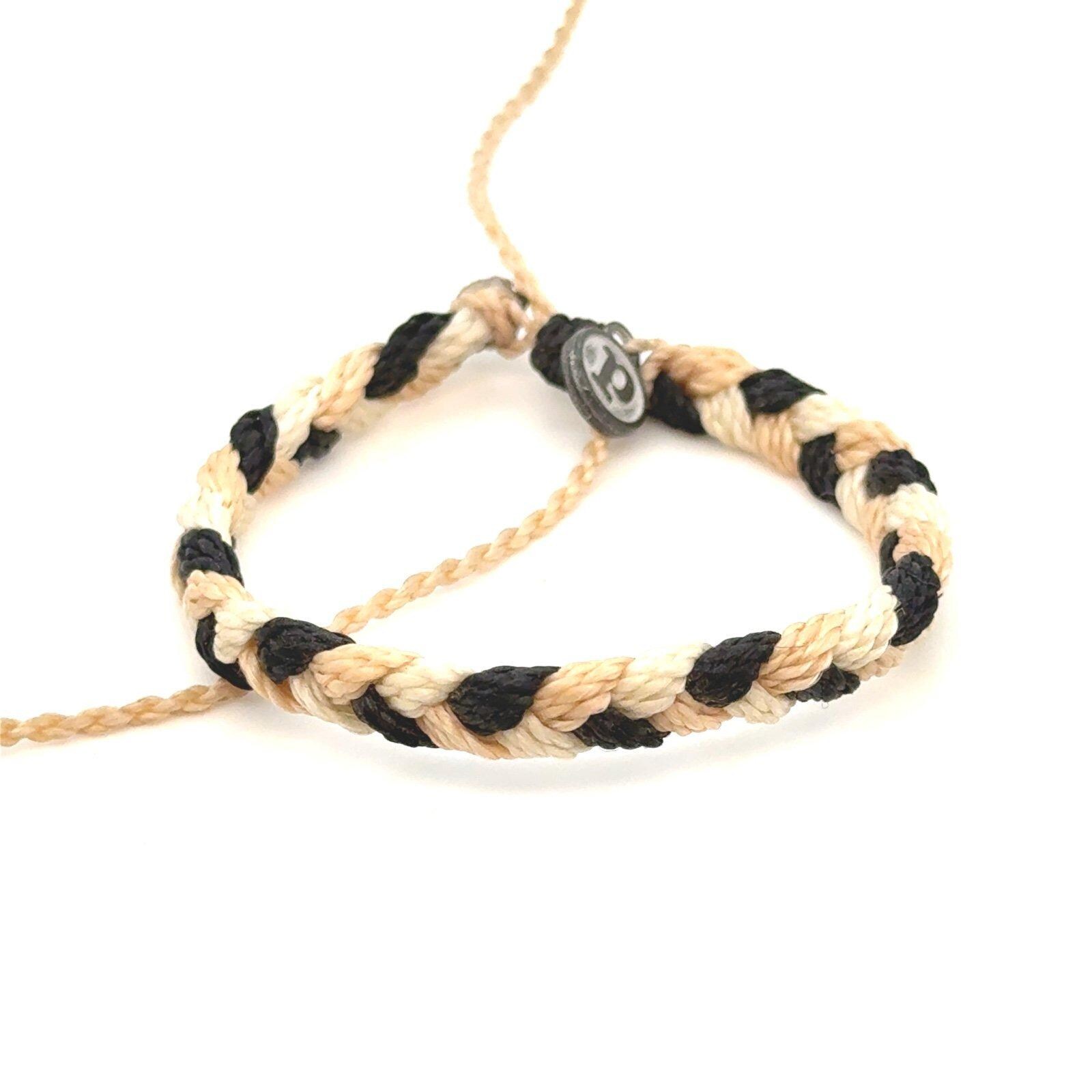 Pura Vida Beige/White/Black Small Braid Bracelet