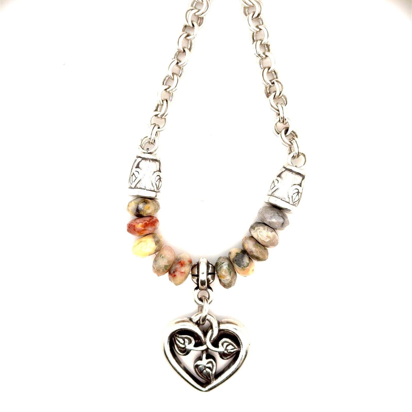 Brighton Carved Stones Heart Necklace