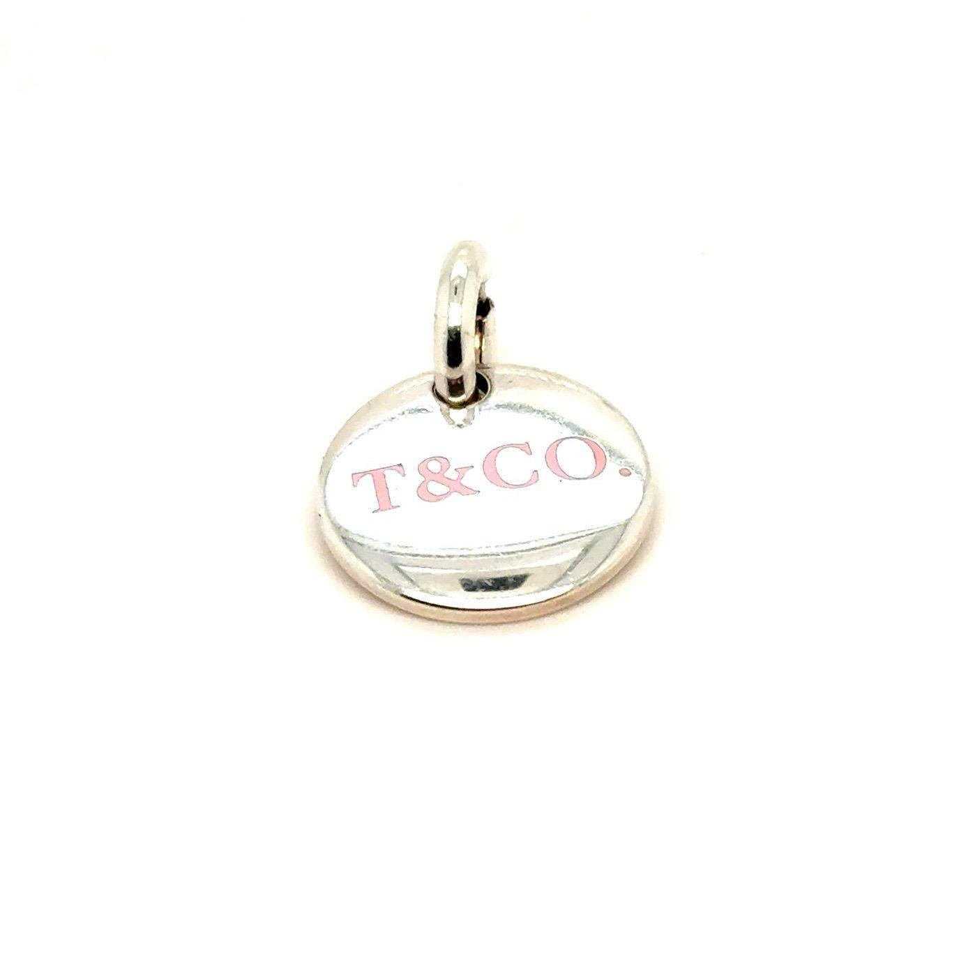 T&Co. 925 Pink Enamel Round Logo Disc Charm