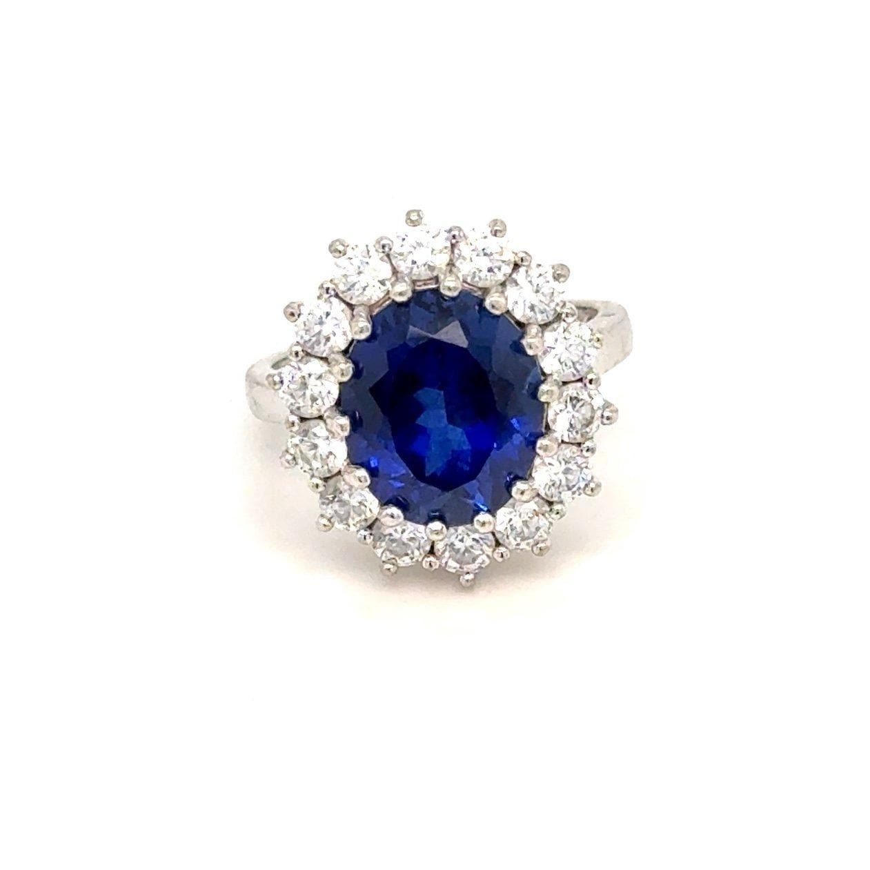 Stunning 925 Silver Sapphire/Cz Ring
