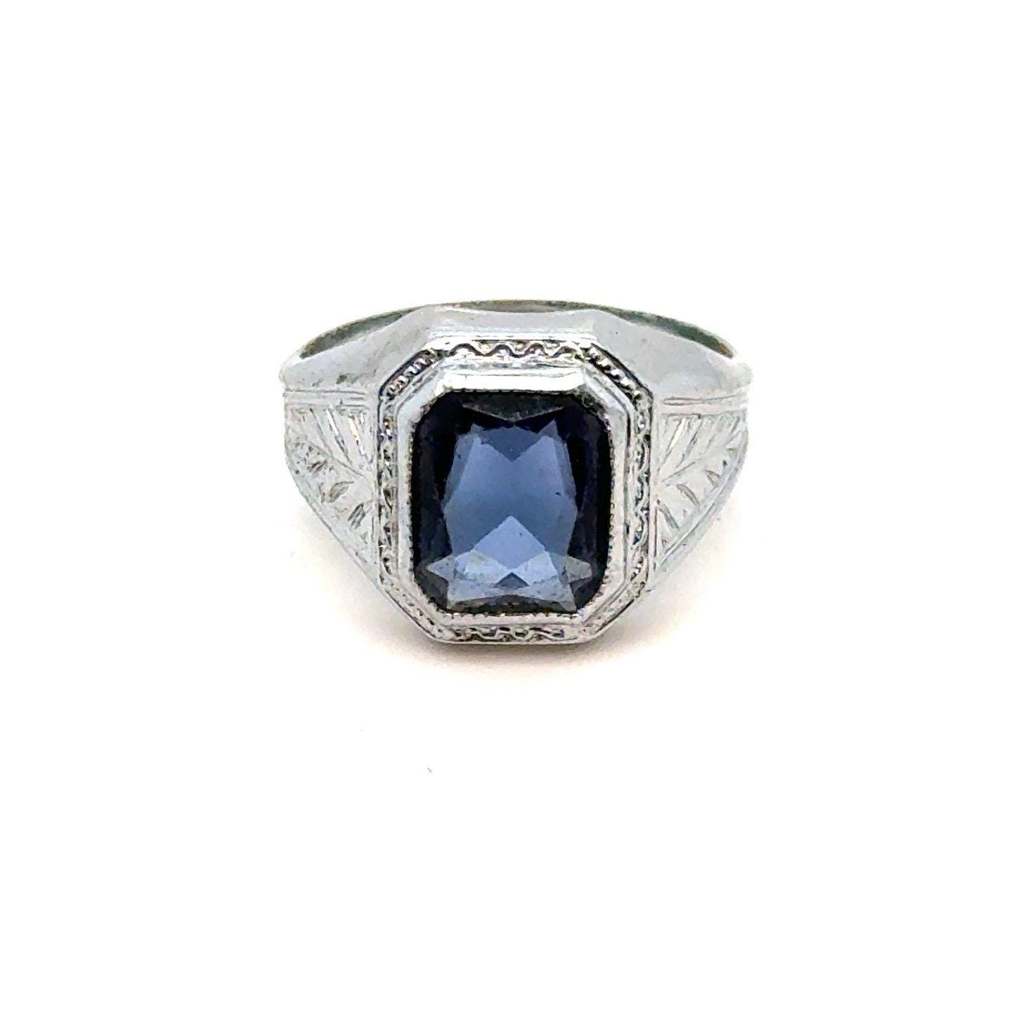 Silver Blue Stone Ring