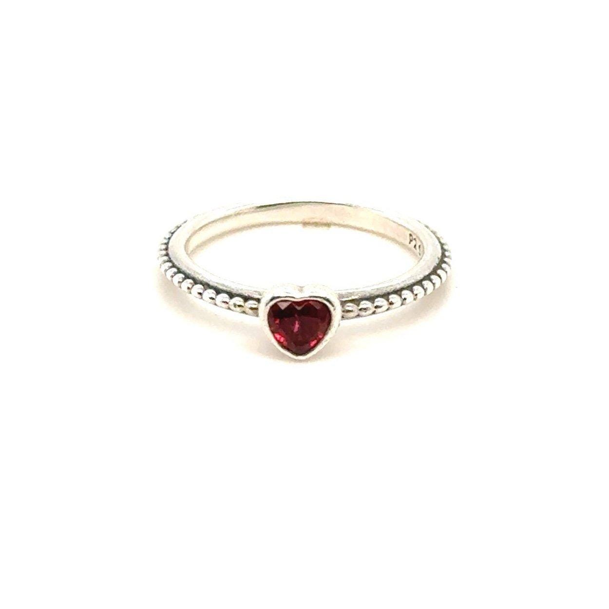 Pandora Red Cz Heart Ring