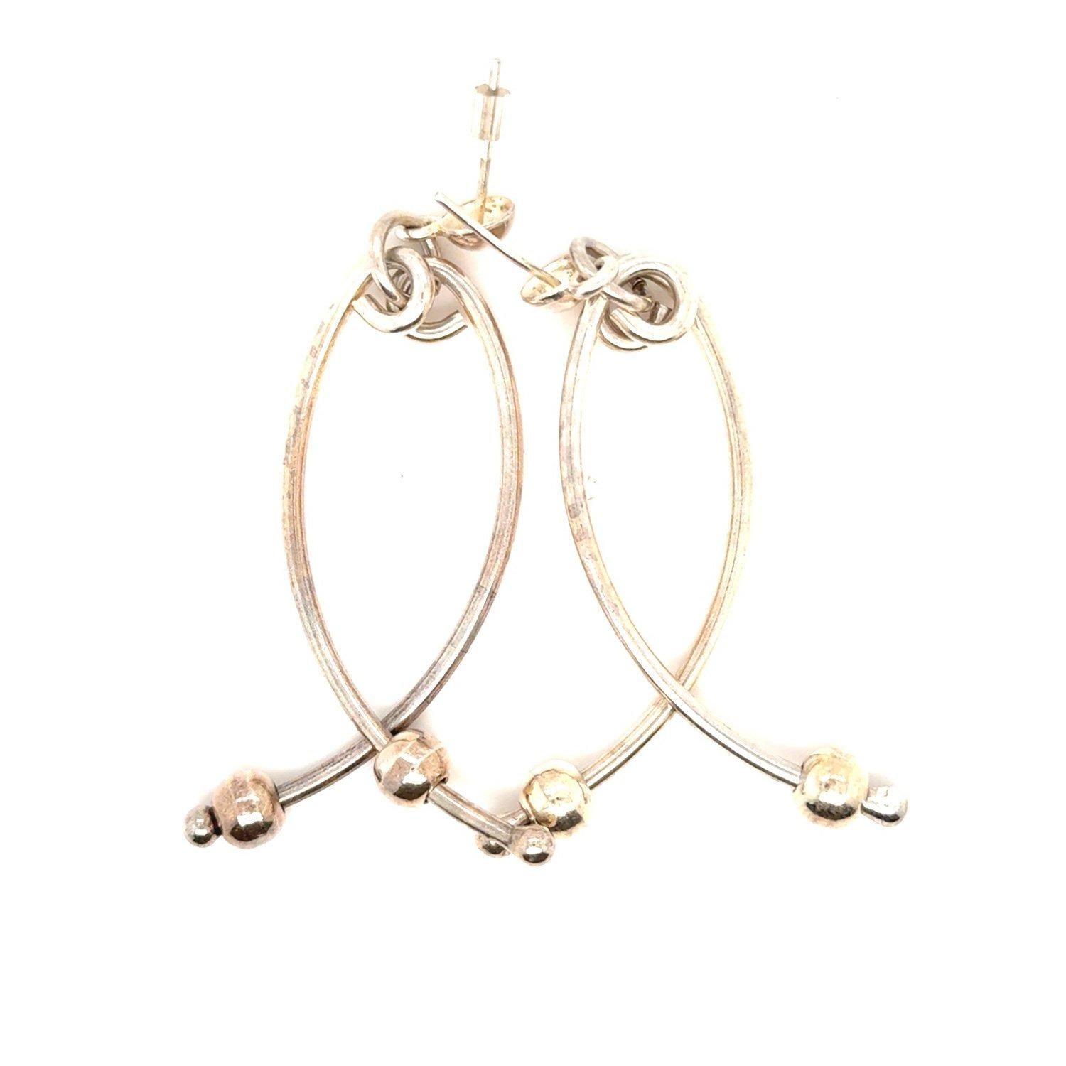 Silver Fish Beaded Earrings