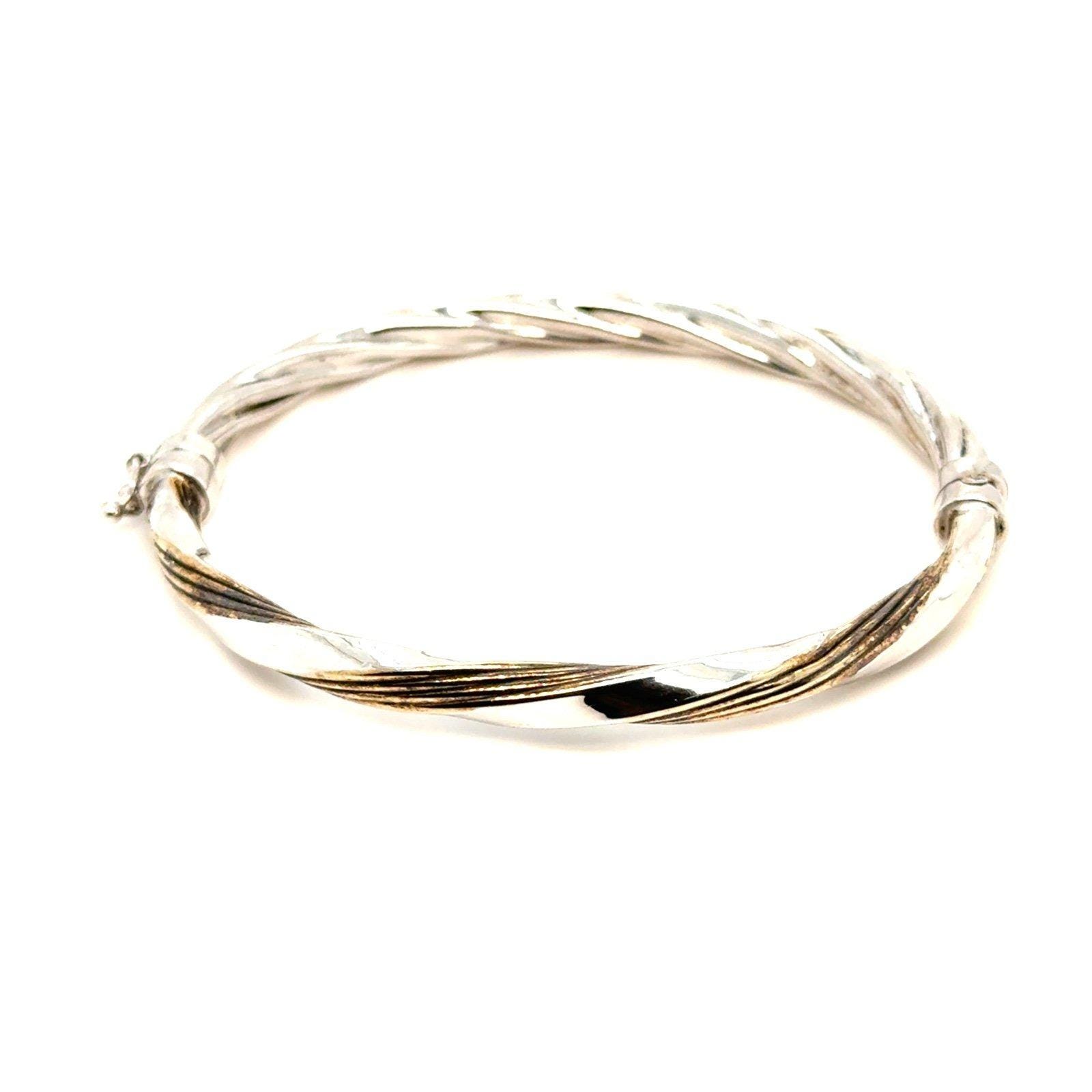 925 Silver Twisted Bangle Bracelet