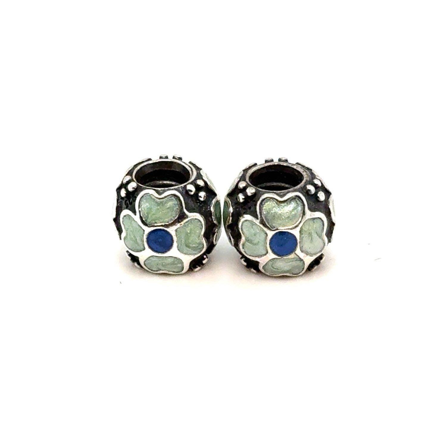 2 Pandora Enamel Flower Charms