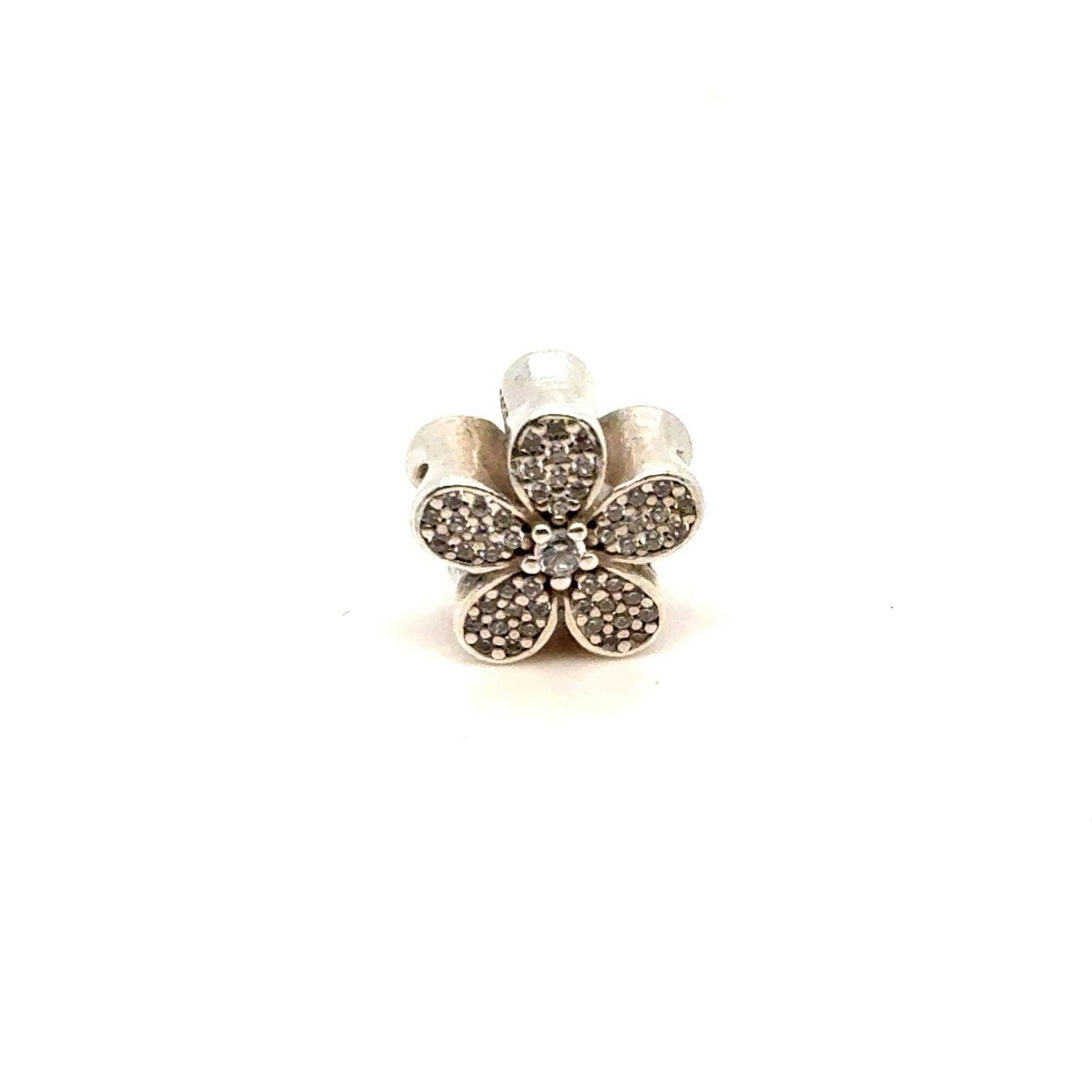 Pandora Pave White Cz Flower Charm
