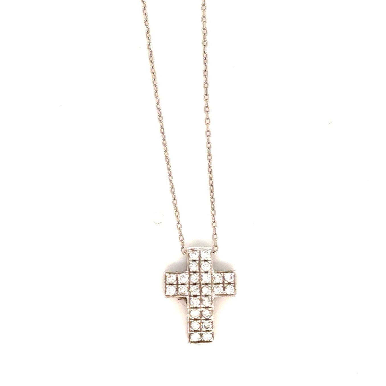 14K Gold Diamond Cross Necklace