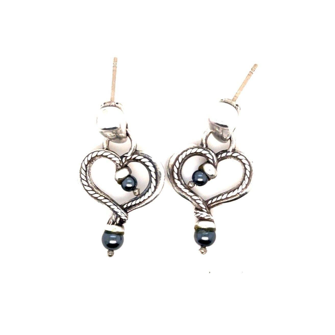 Brighton Hematite Heart Dangle Earrings