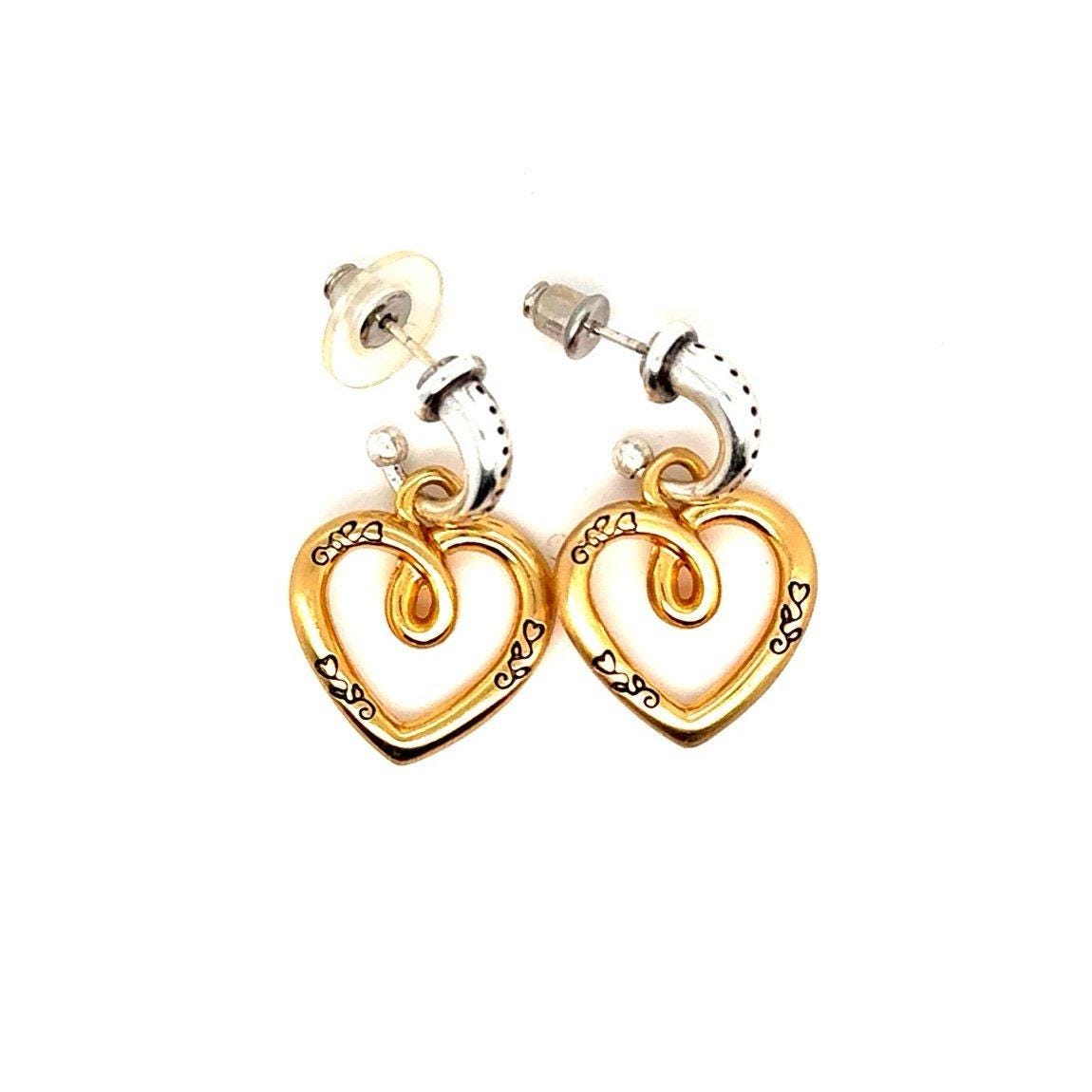 Brighton Two Tone Heart Dangle Earrings