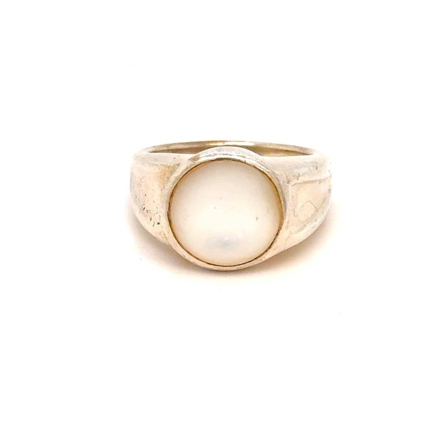 Sterling Silver 925 Mother Of Pearl Ring