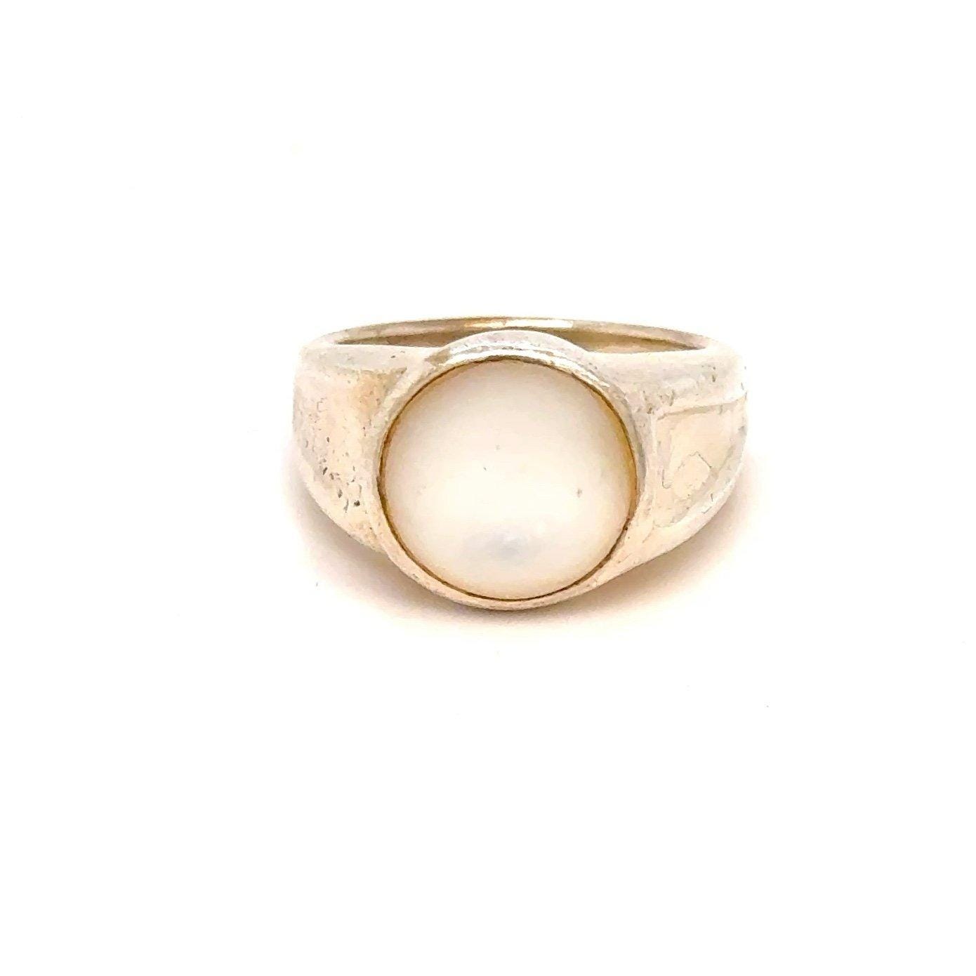 Sterling Silver 925 Mother Of Pearl Ring