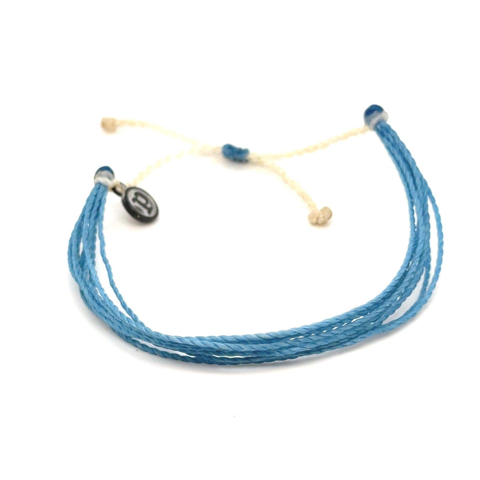Pura Vida Blue Strand White Adjuster Bracelet