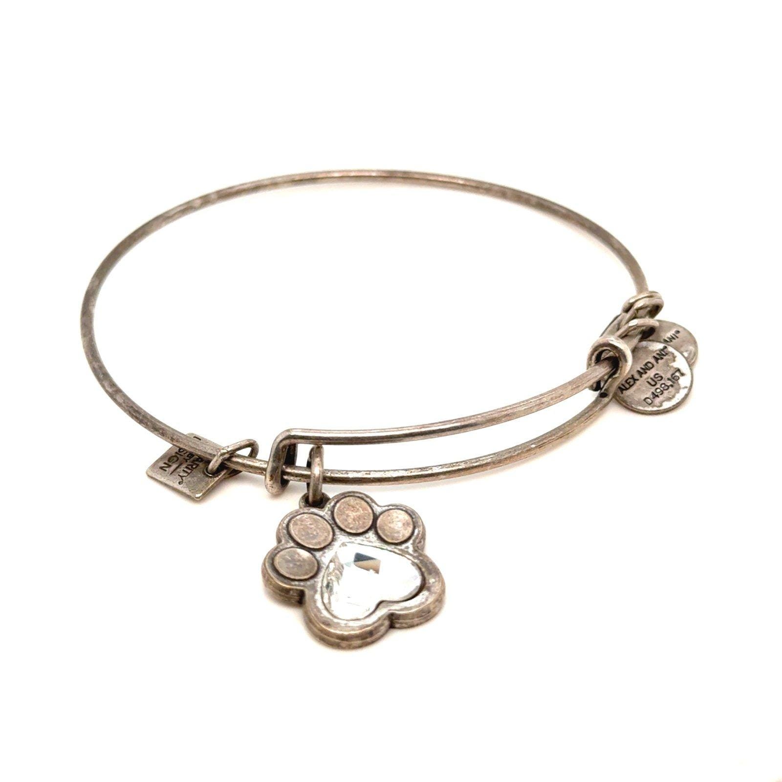 Alex and Ani Heart Cz Paw Bracelet