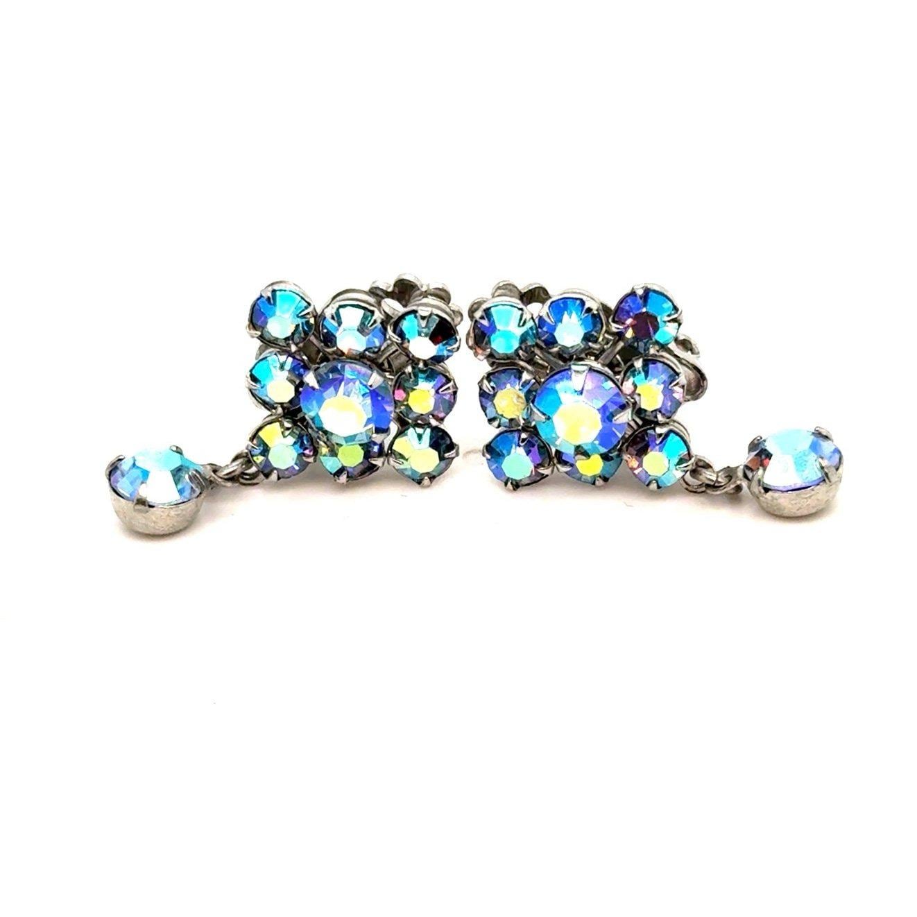 Weiss Rhinestones Clip On Earrings