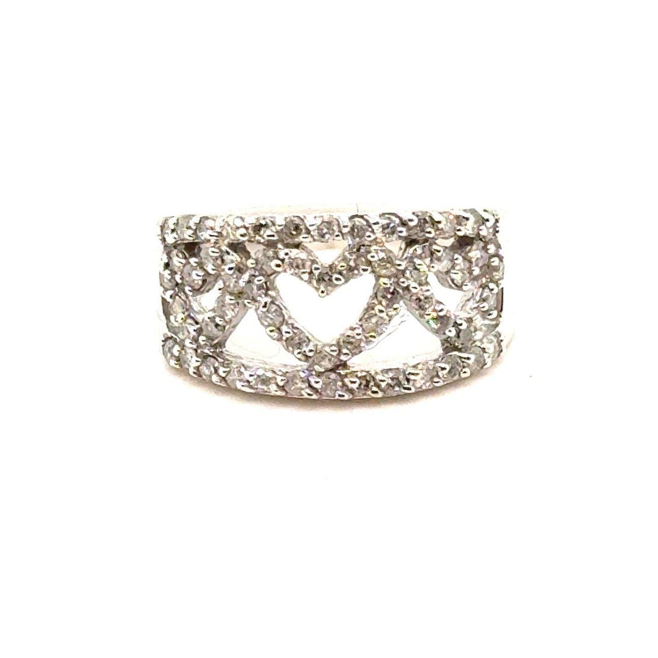 Gorgeous 10K Gold Trio Hearts Diamond Gorgeous 10K Gold Trio Hearts Diamond Ring