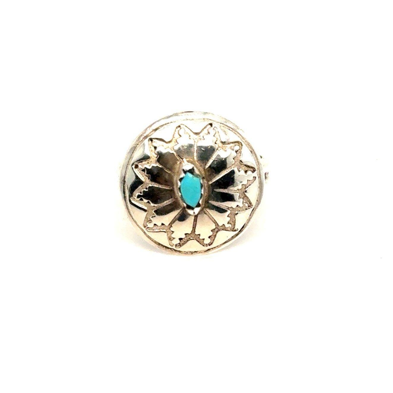 Sterling Silver Small Turquoise Circle Ring