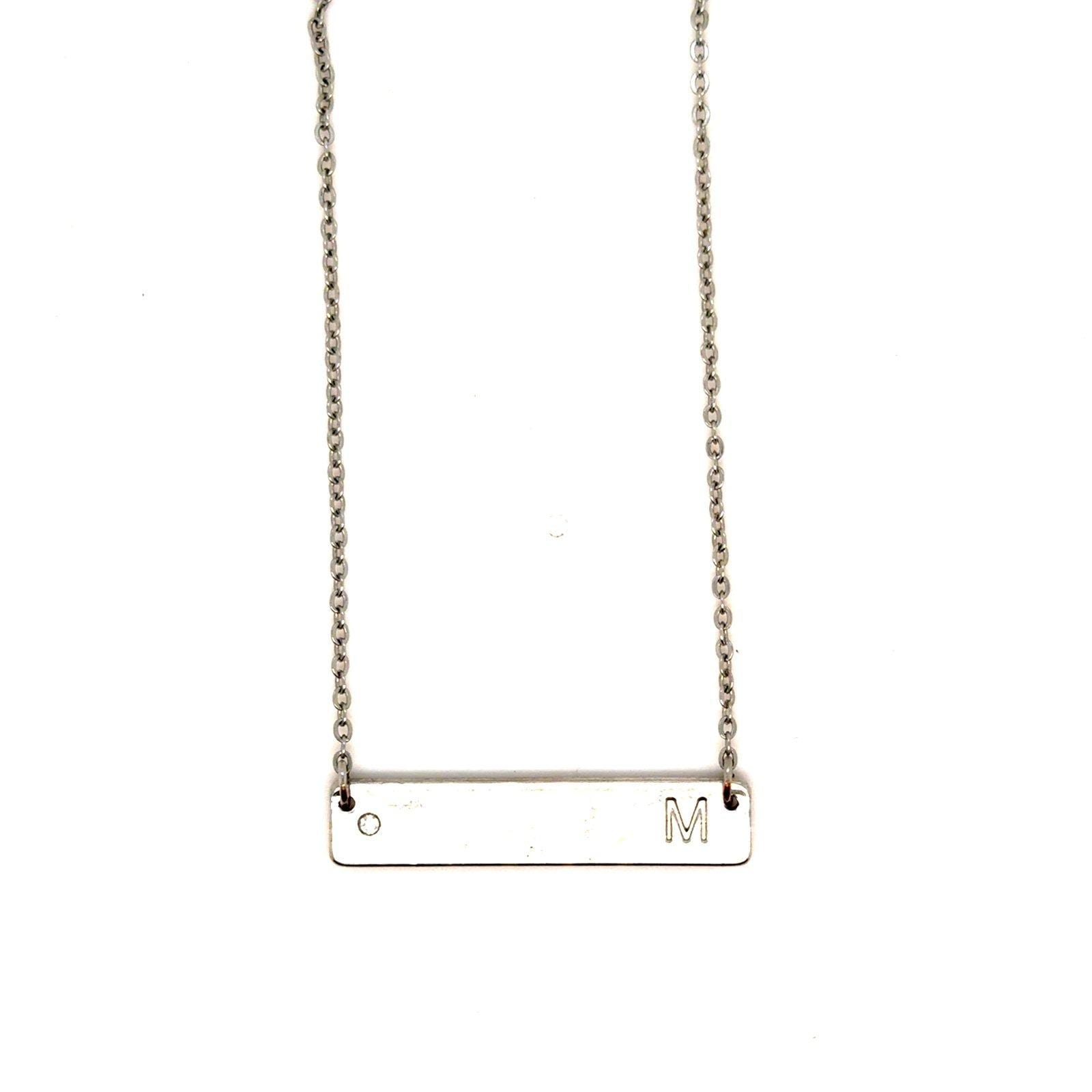 Cubic Zirconia Initial M Necklace