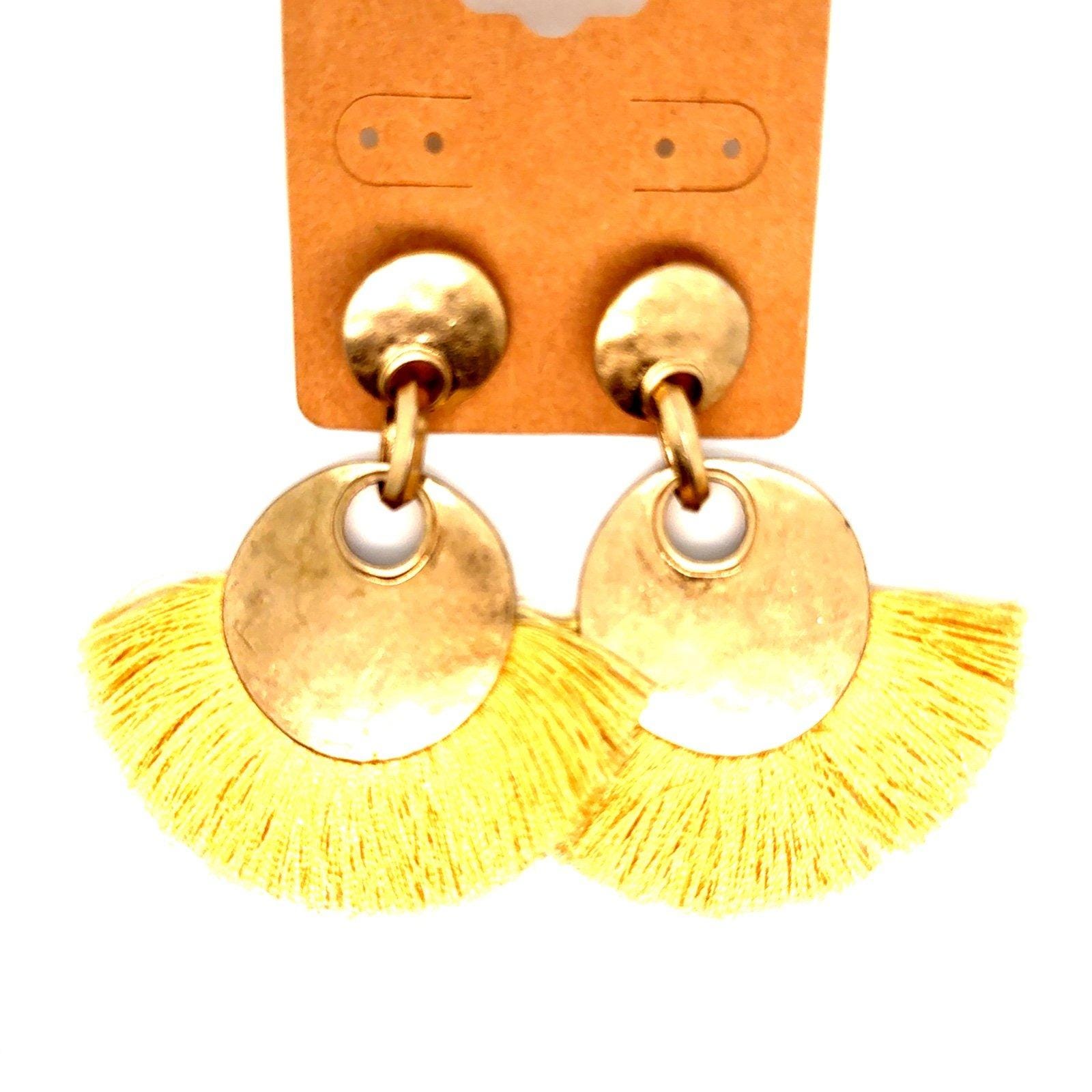 Fringe Yellow Earrings