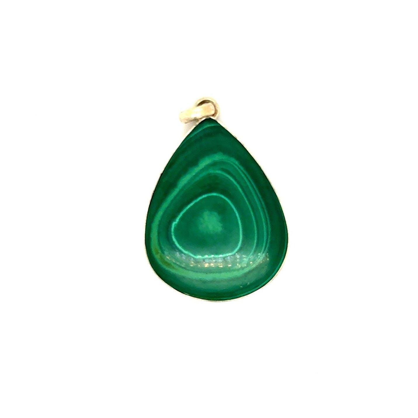 Silver 925 Large Malachite Pendant