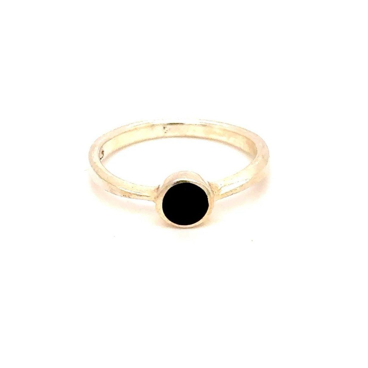 Petite Black Onyx Silver 925 Ring
