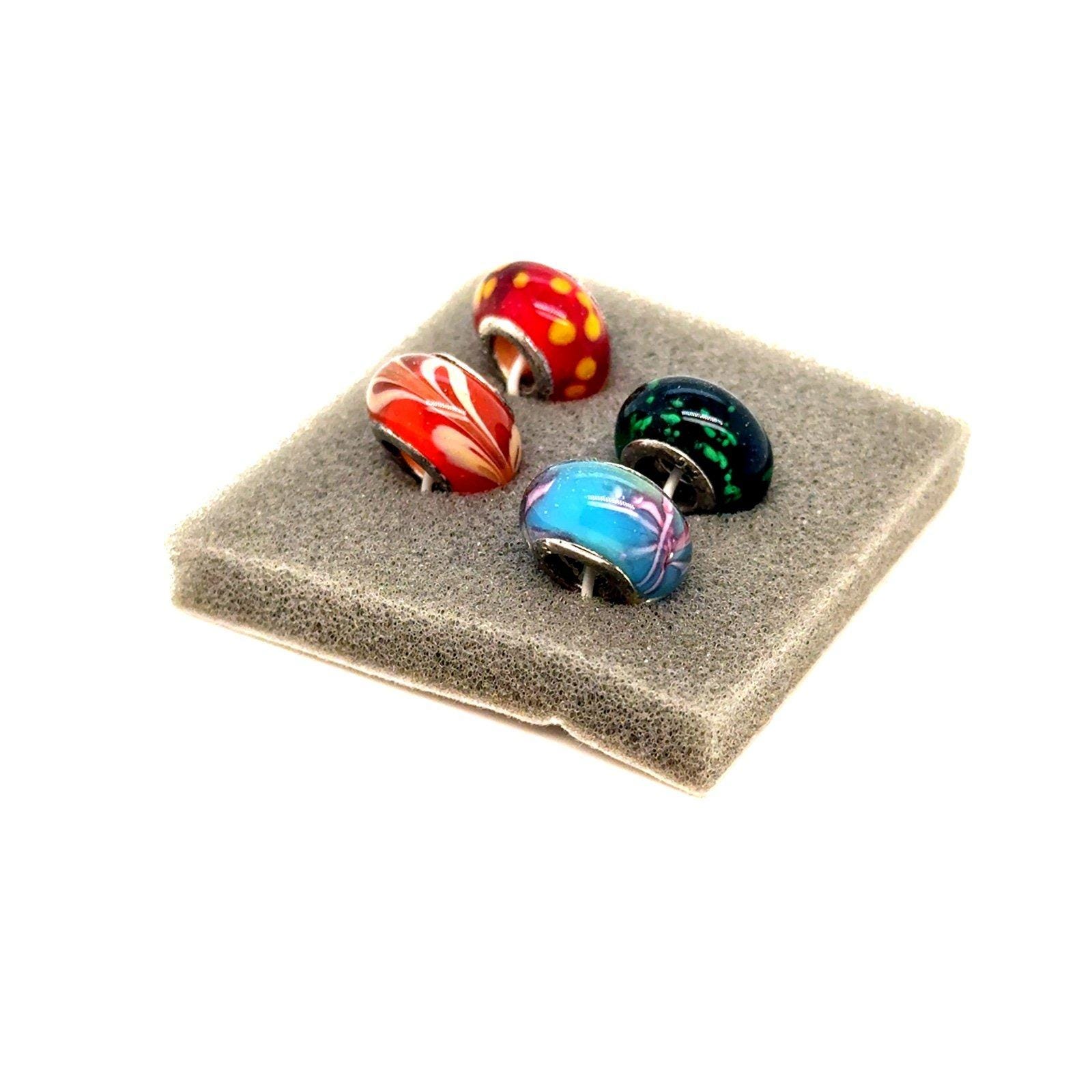 Four (4) 925 Murano Beads