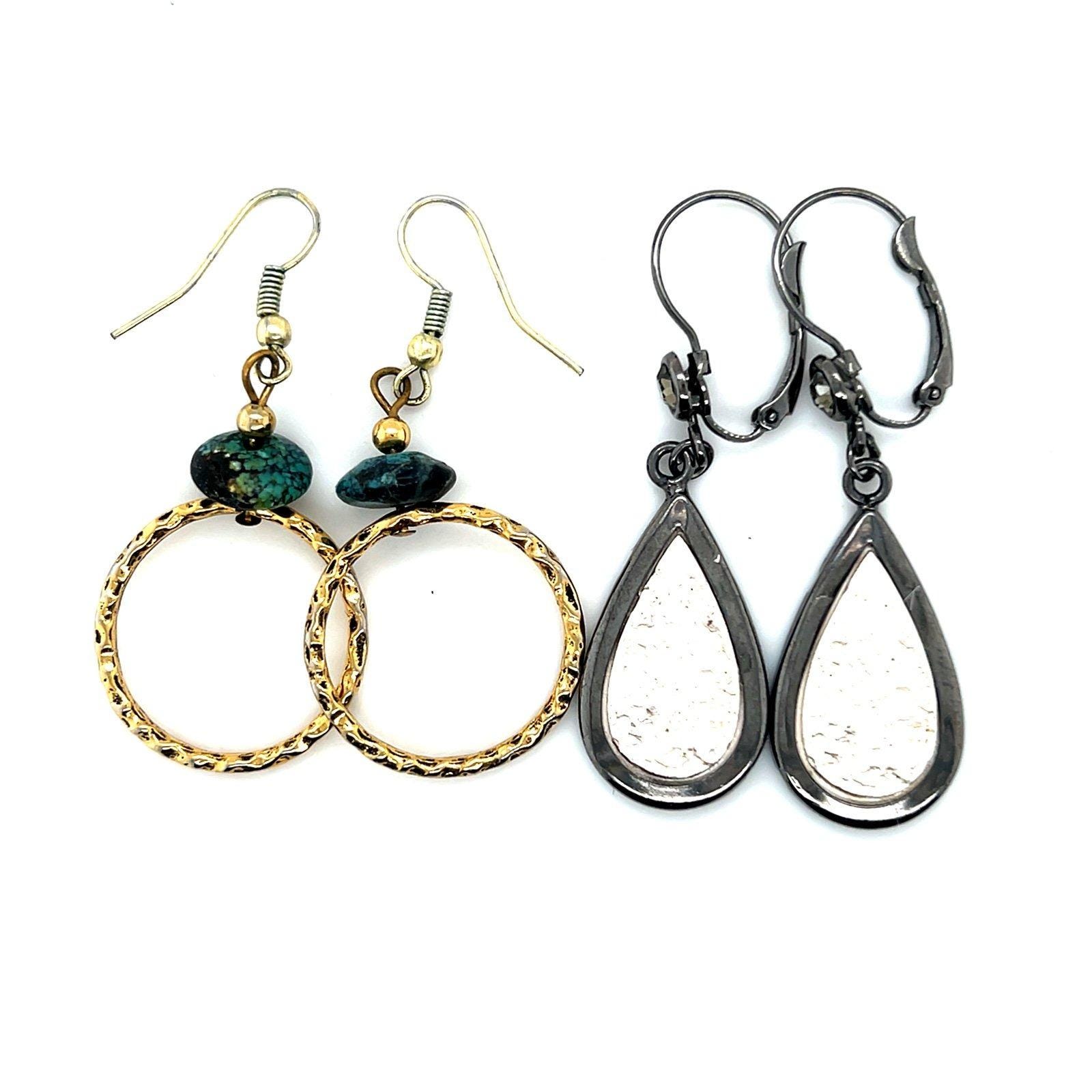 Shimmery and Circle Earrings