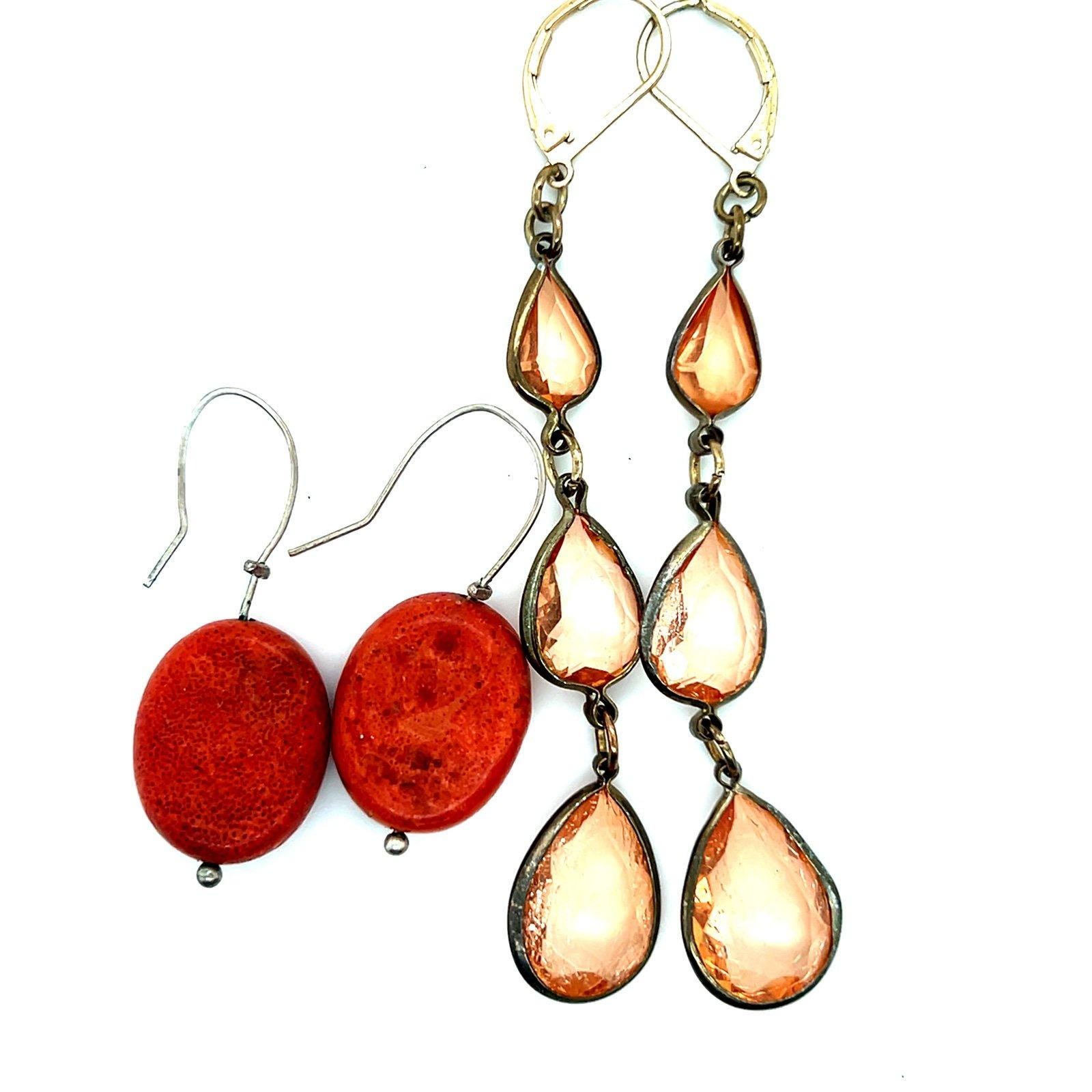 2 Pairs of Stone Earrings