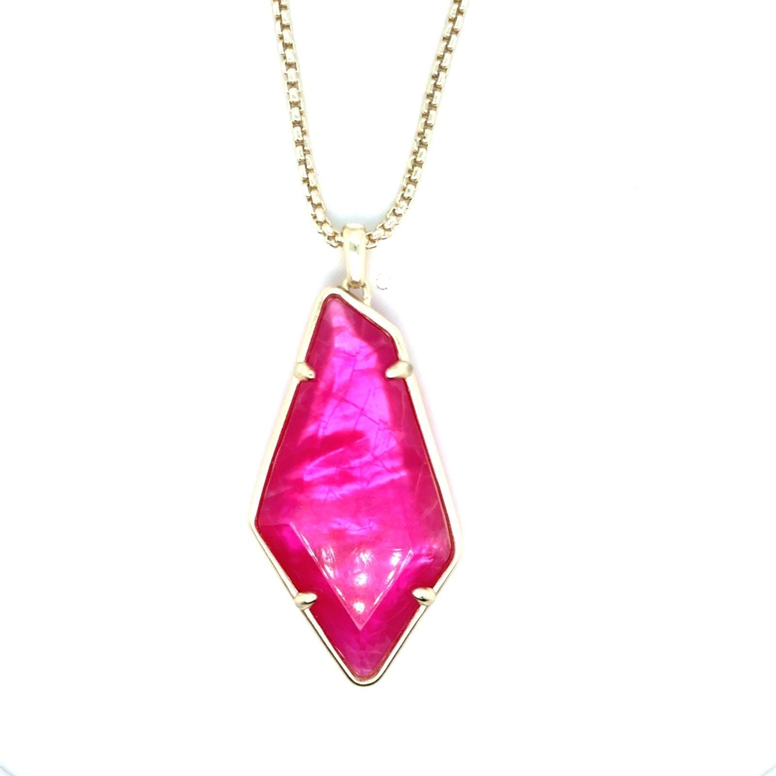 Kendra Scott Pink Stone Bolo Necklace