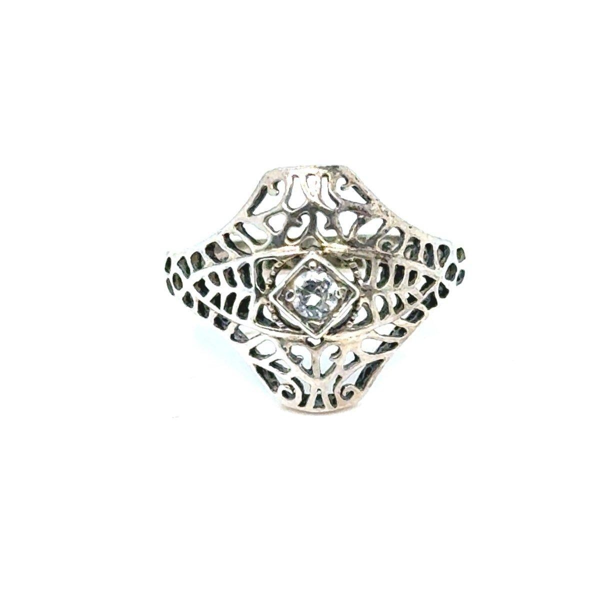 Antique Cz 925 Silver Ring