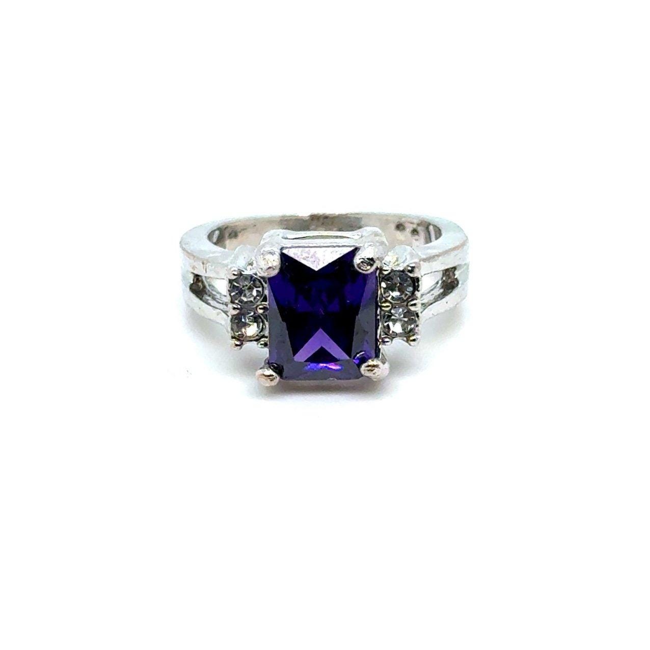 Silver Plated Amethyst Ring
